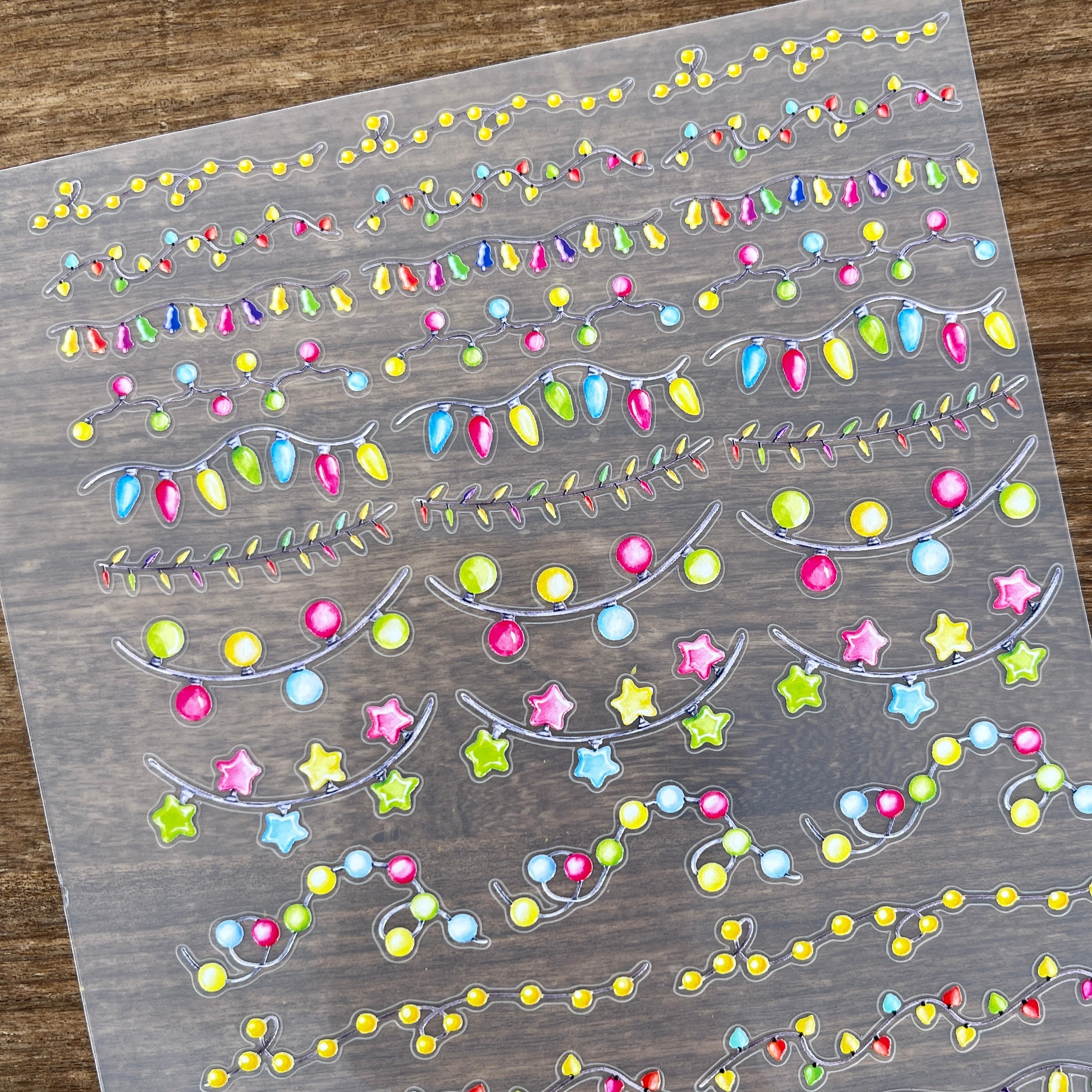 3D Festive Lights PET Sticker 1 Pcs