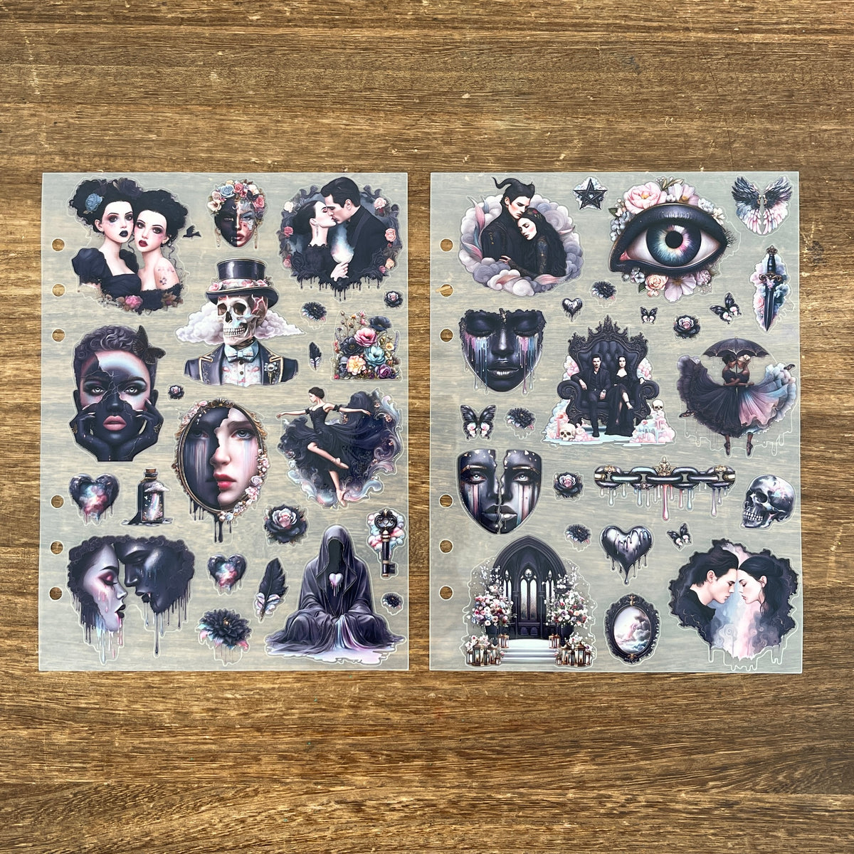 Gothic romance sticker sheets pair