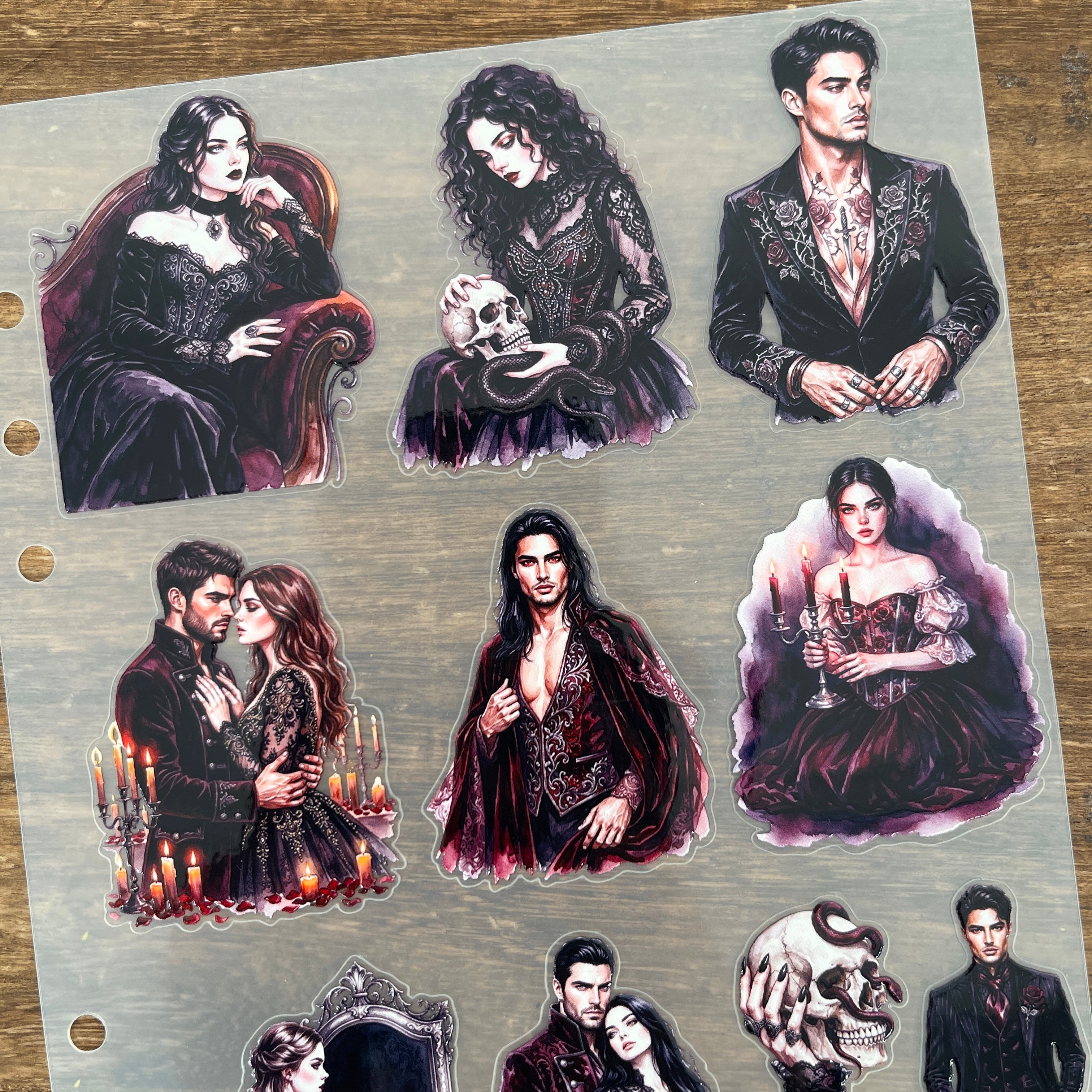 3D Gothic Vampire PET Sticker (B) 1 Pcs