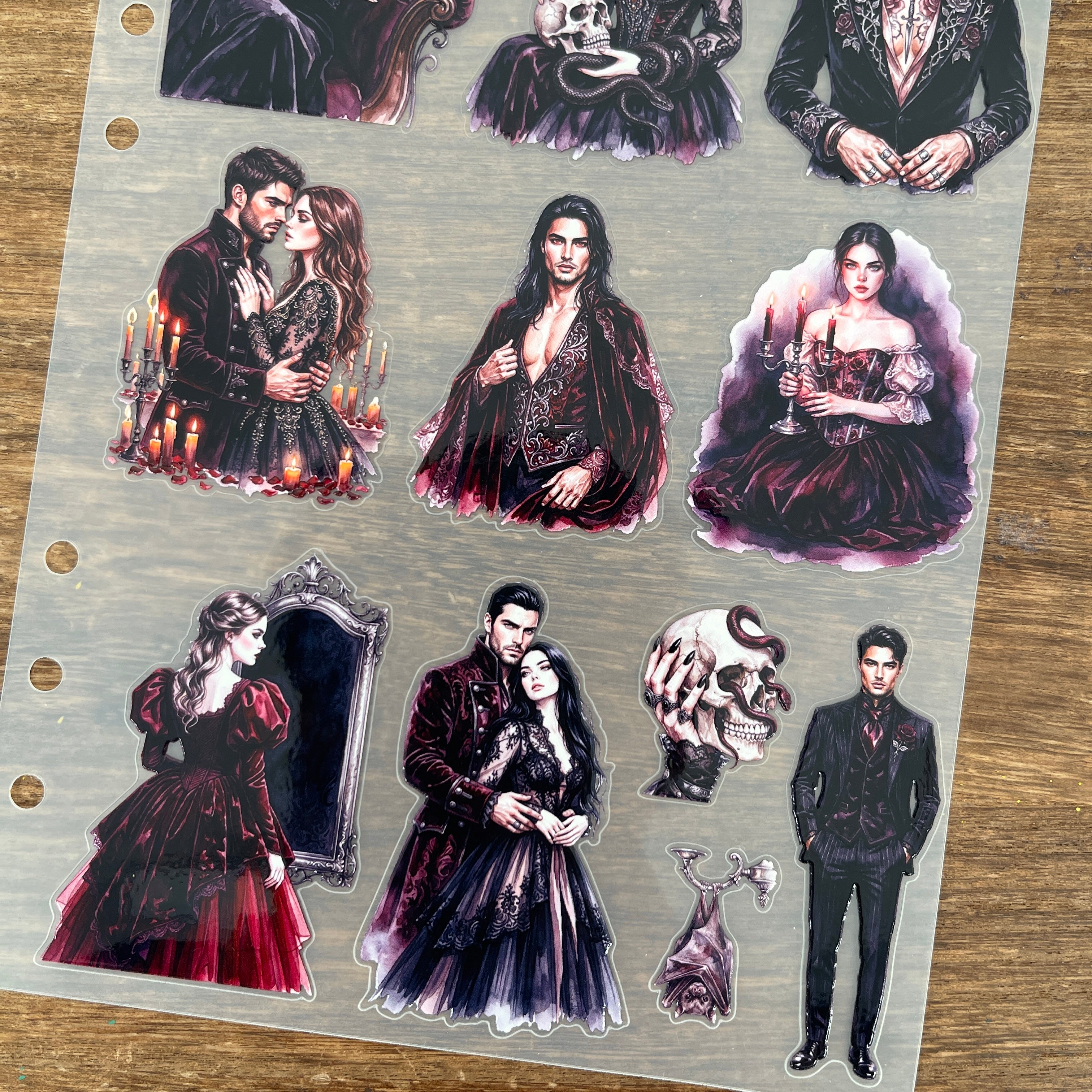 3D Gothic Vampire PET Sticker (B) 1 Pcs