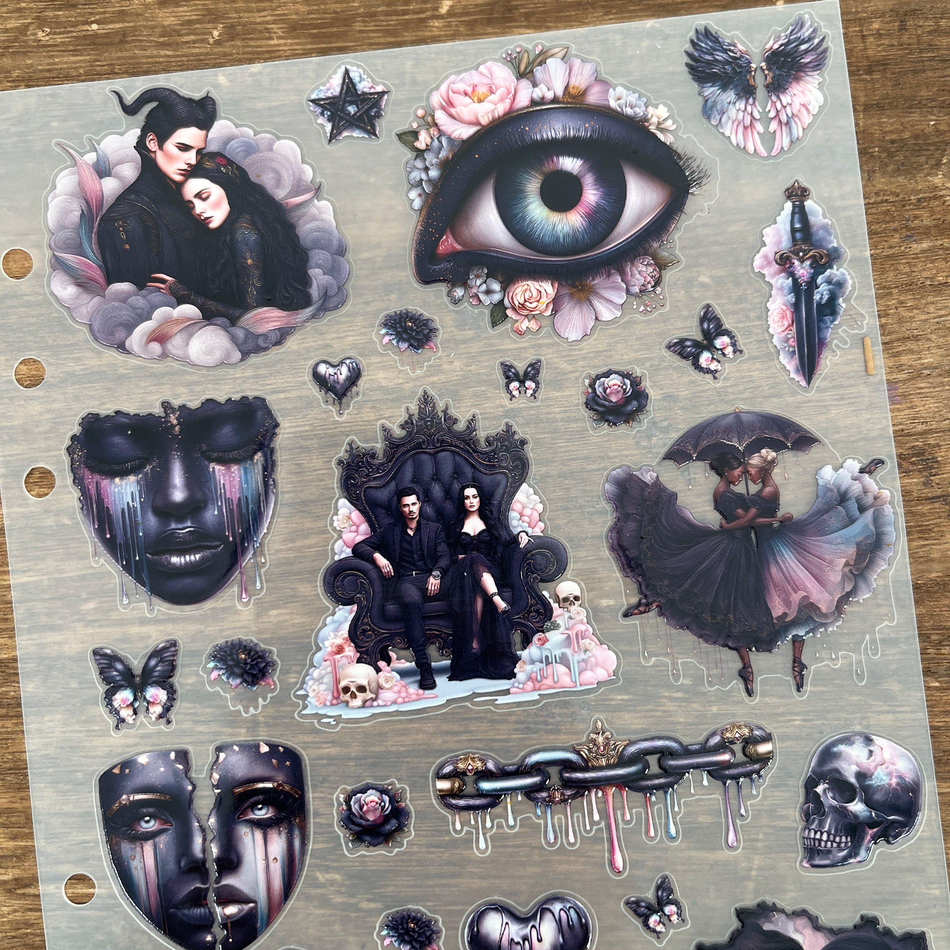3D Gothic Romantic PET Sticker (A) 1 Pcs