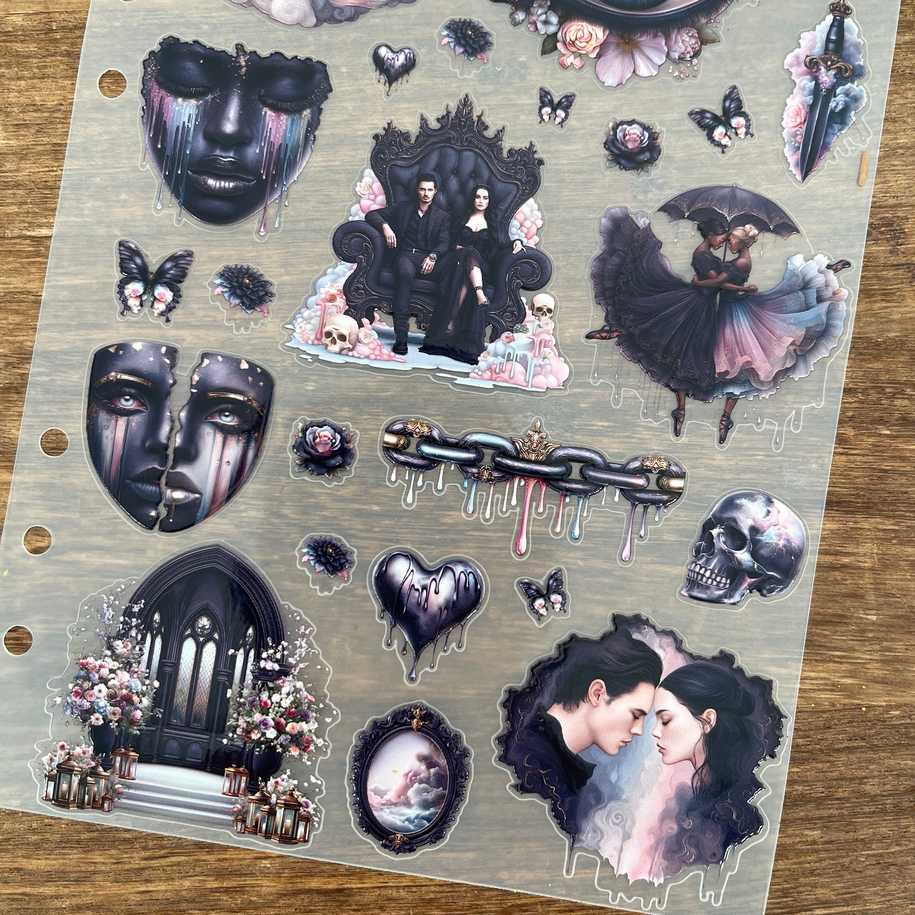 3D Gothic Romantic PET Sticker (A) 1 Pcs