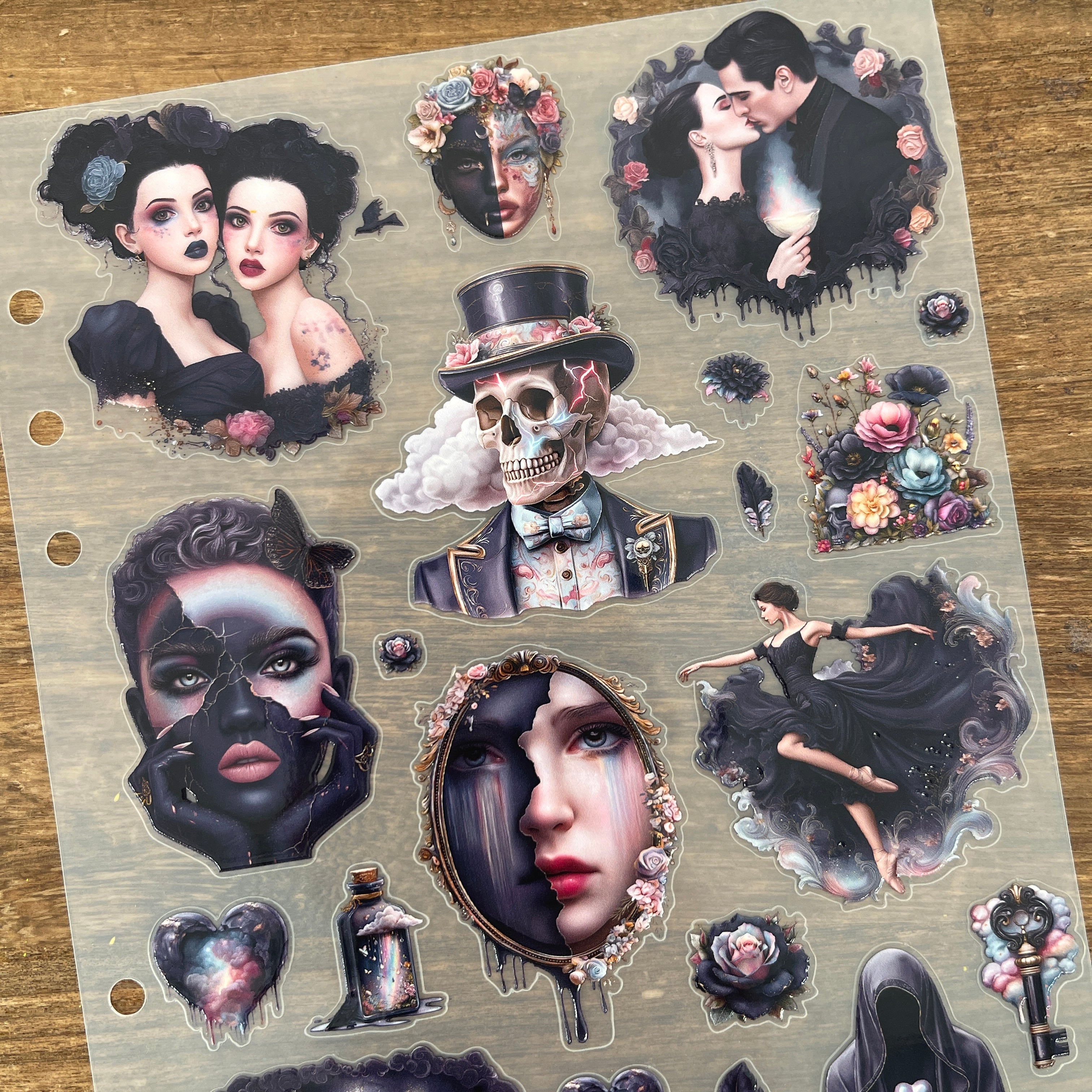 3D Gothic Romantic PET Sticker (B) 1 Pcs