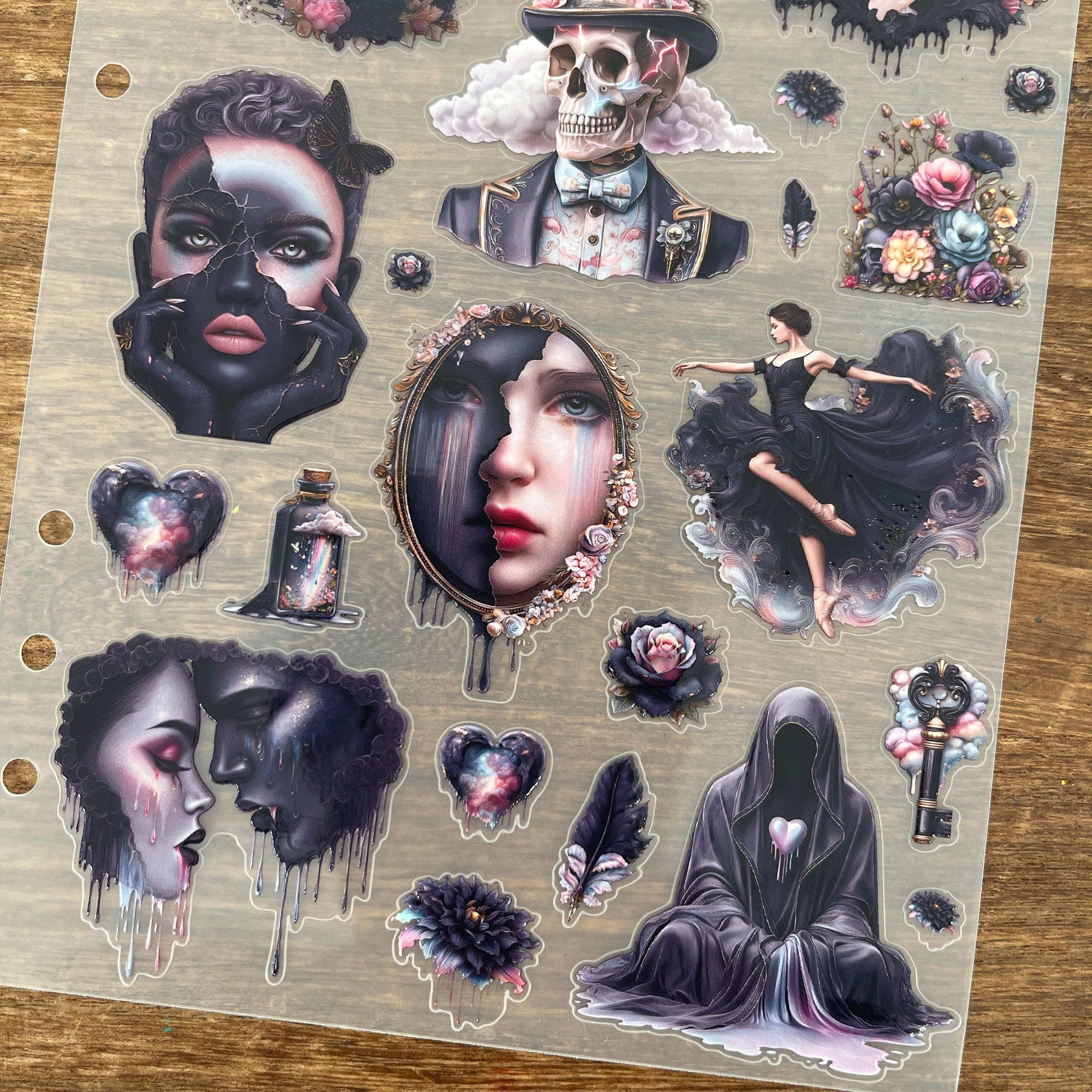 3D Gothic Romantic PET Sticker (B) 1 Pcs
