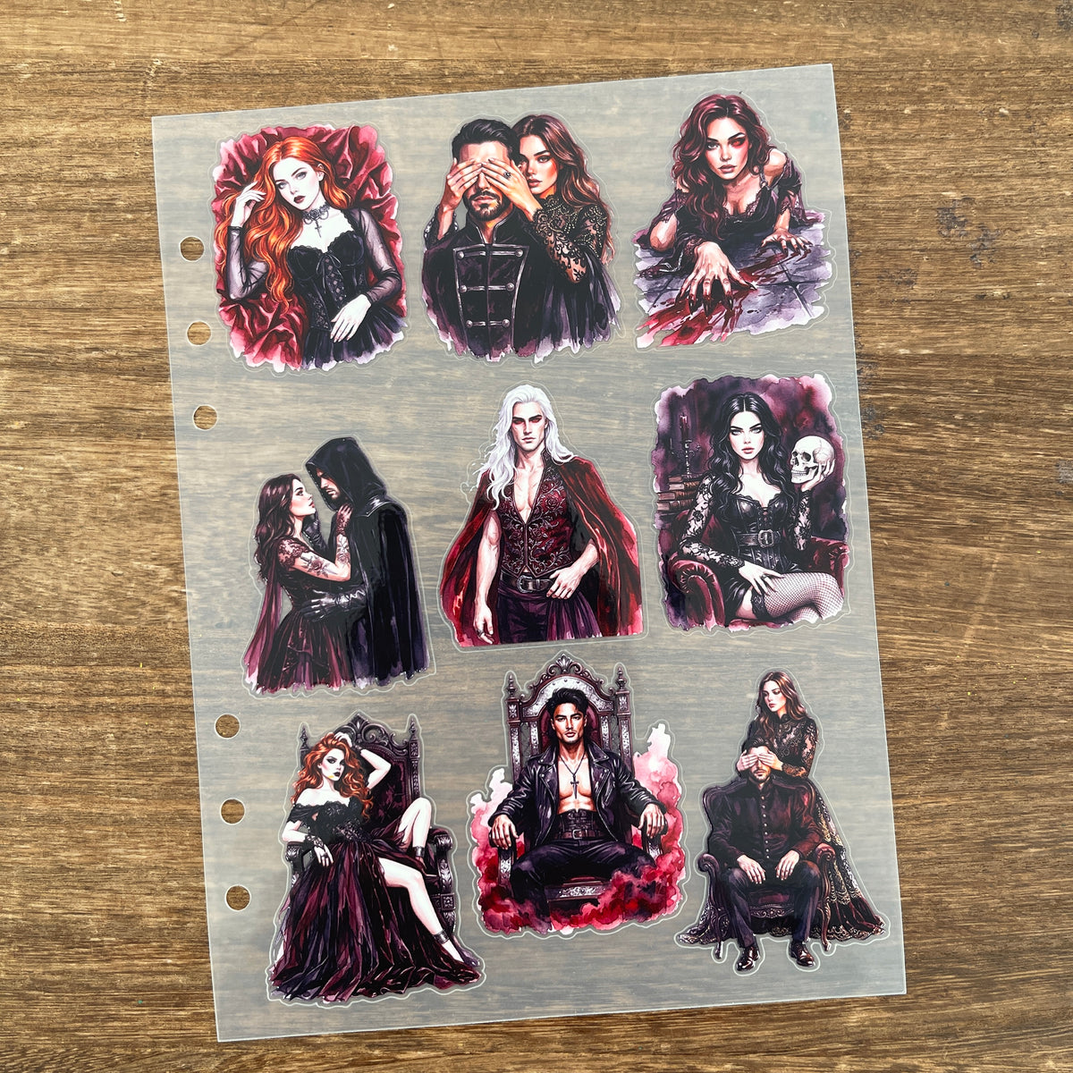 Full gothic vampire (a) PET sticker sheet