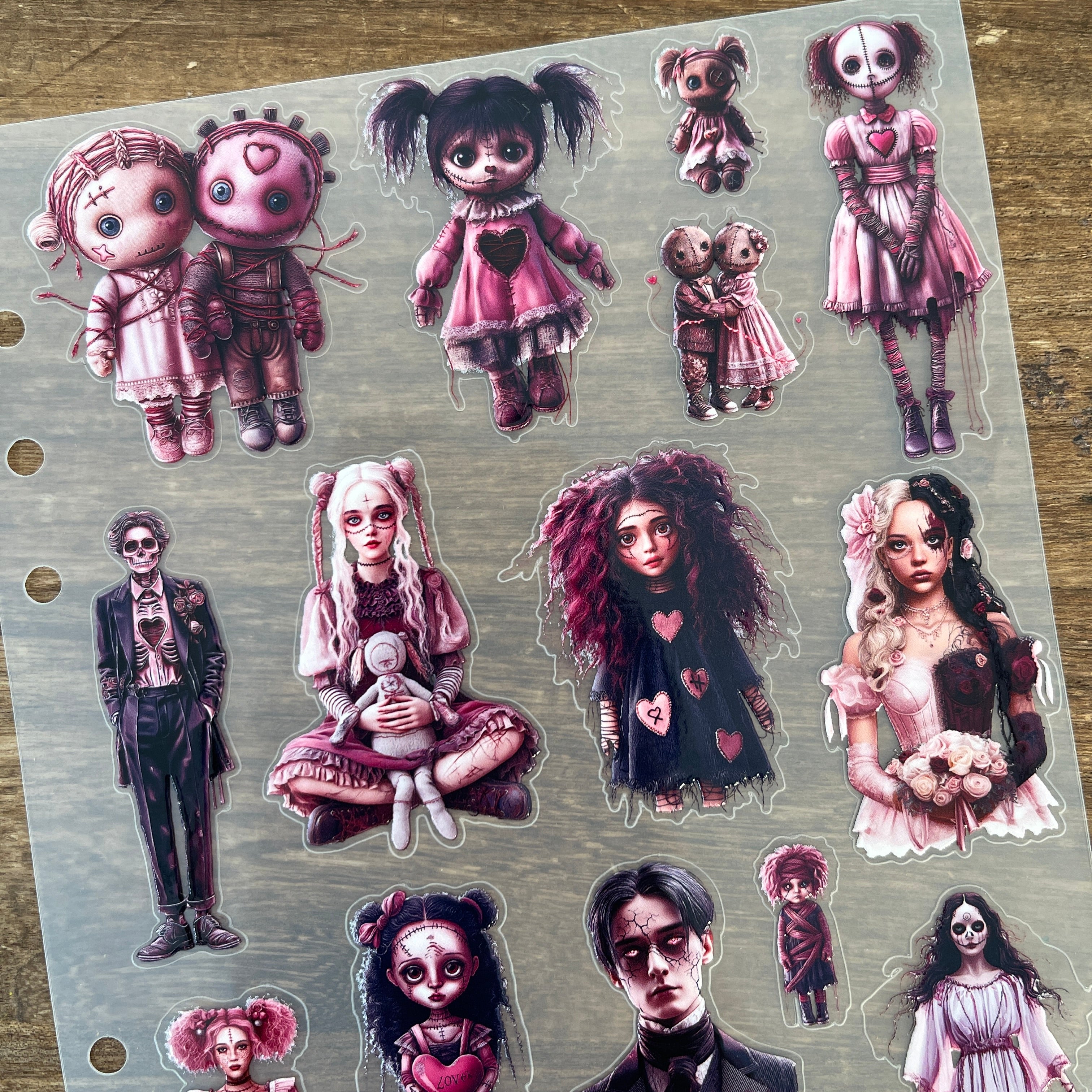 3D Gothic Voodoo Doll PET Sticker 1 Pcs
