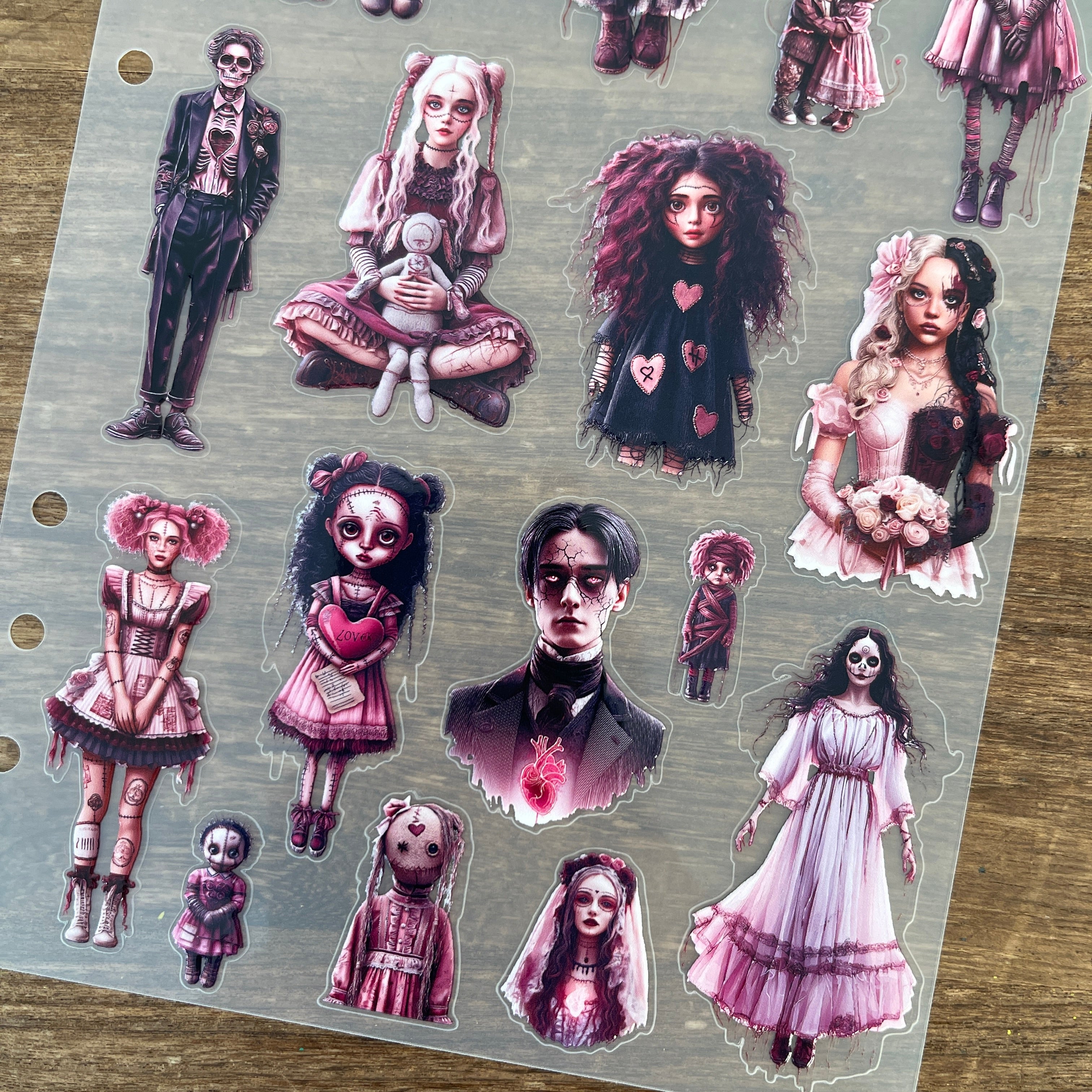 3D Gothic Voodoo Doll PET Sticker 1 Pcs