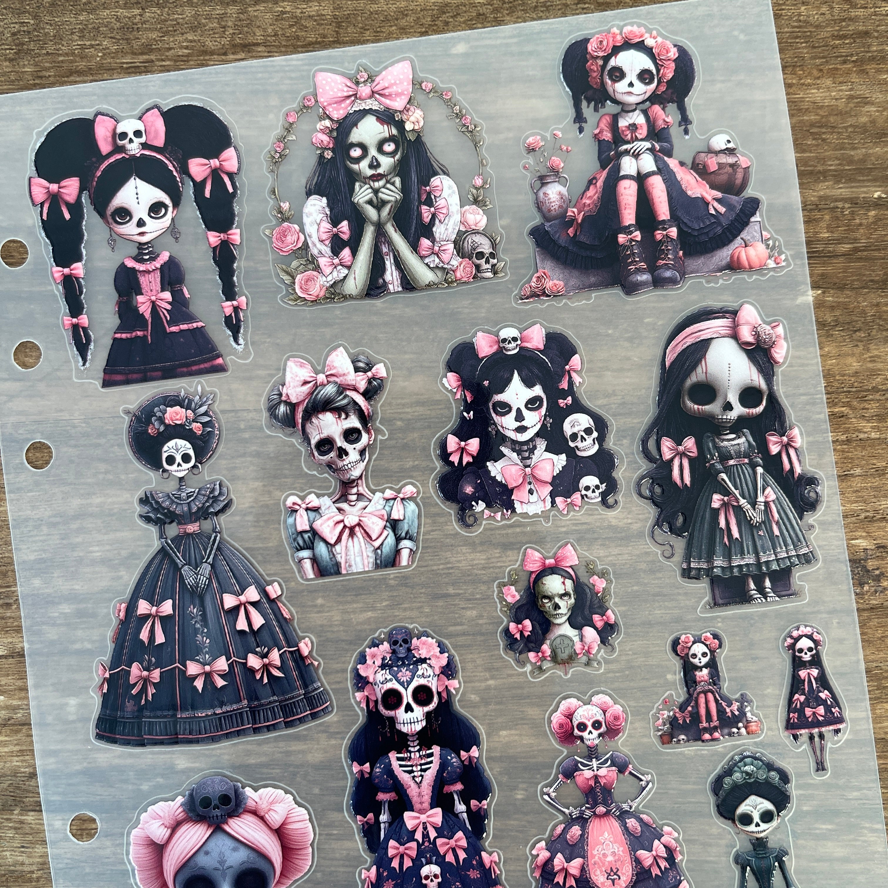 3D Skeleton Voodoo Doll PET Sticker 1 Pcs