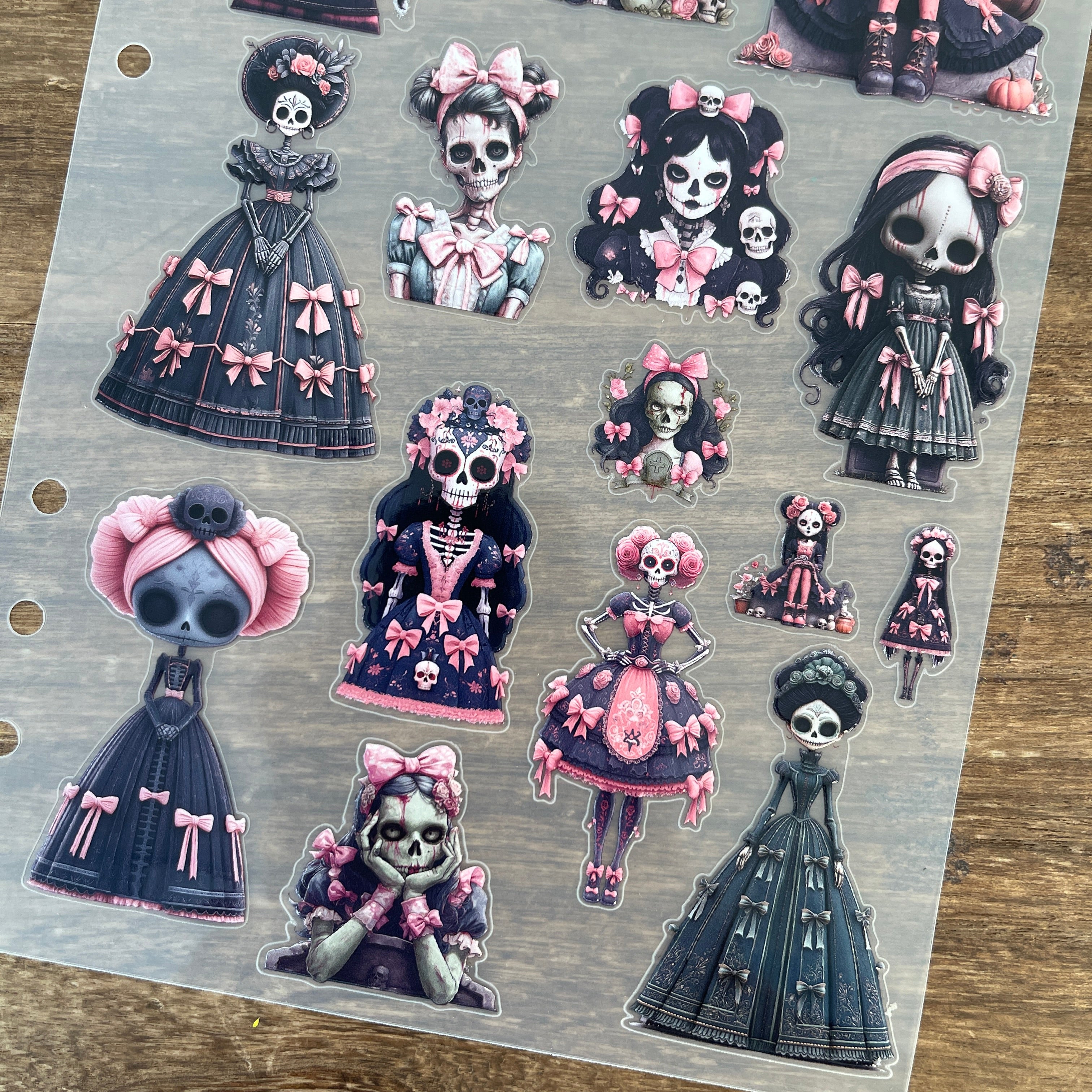 3D Skeleton Voodoo Doll PET Sticker 1 Pcs