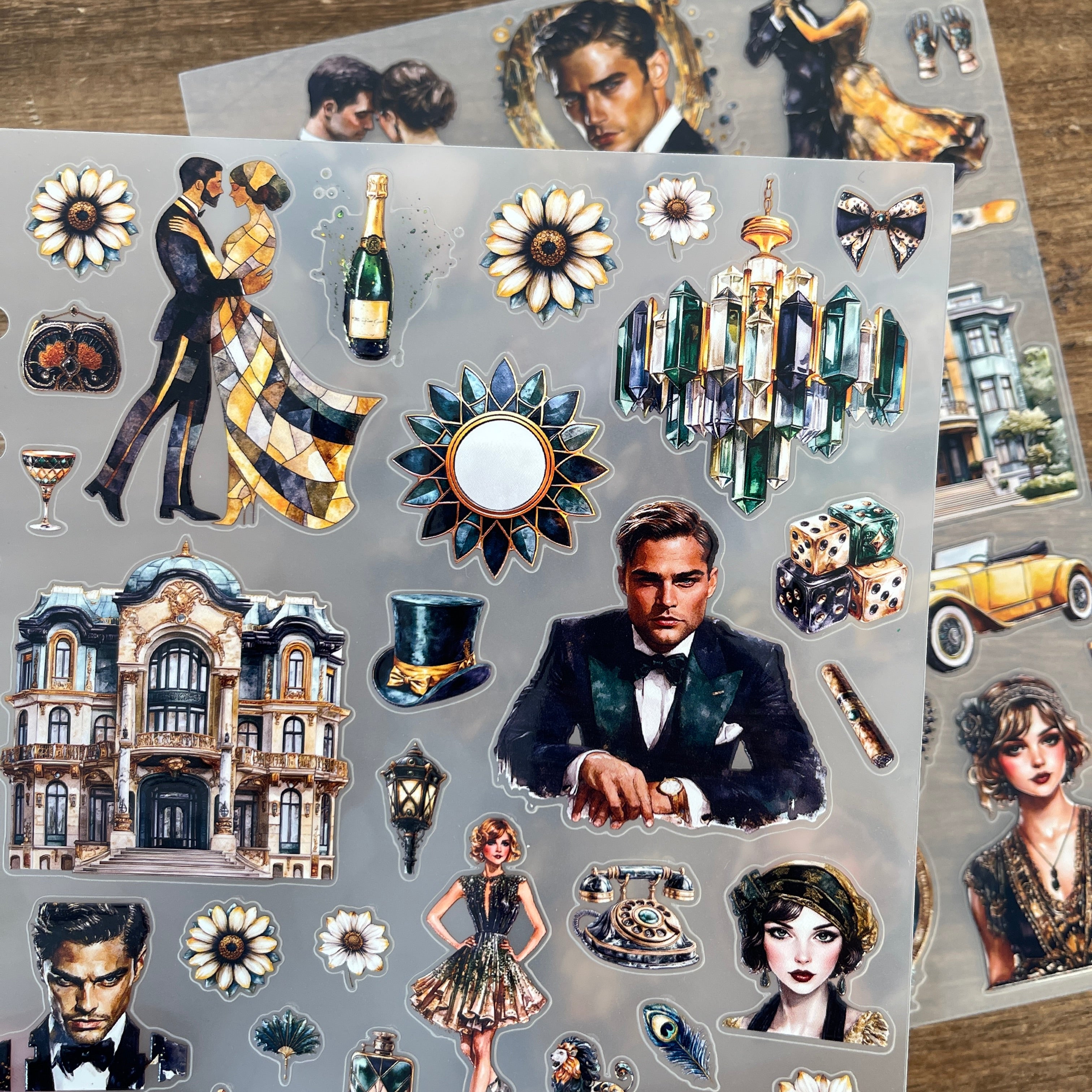 3D Vintage Ball PET Sticker 1 Pcs