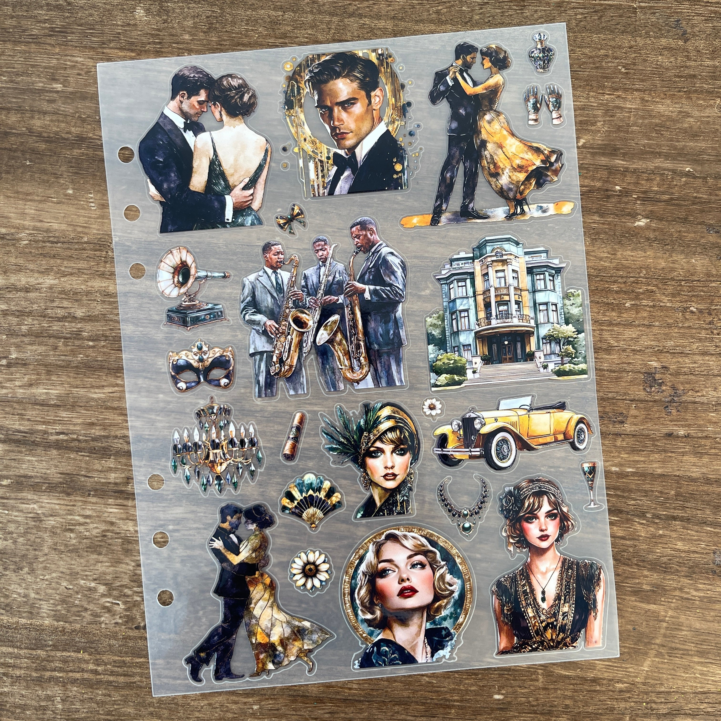 3D Vintage Ball PET Sticker 1 Pcs