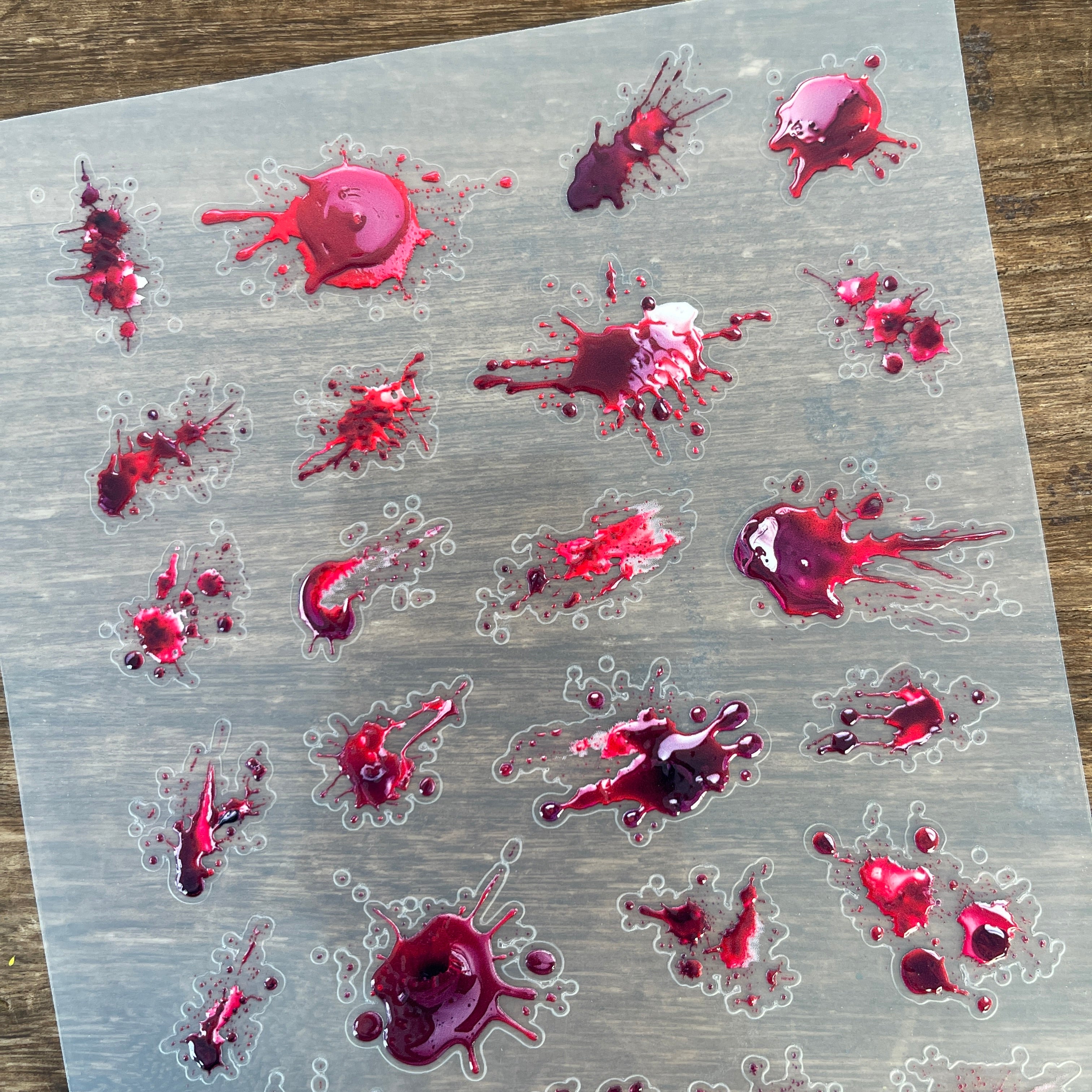3D Blood stains PET Stickers 1pcs