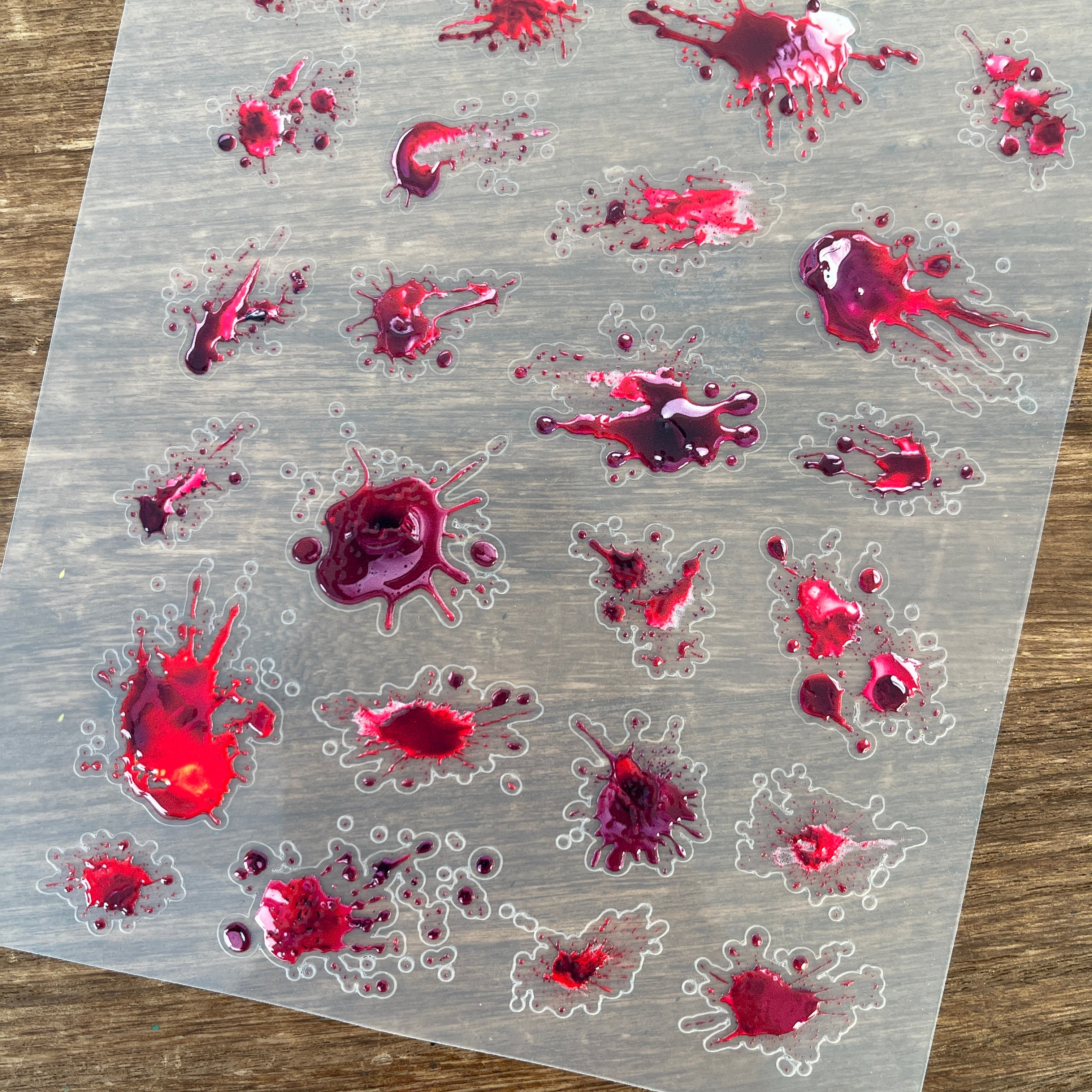 3D Blood stains PET Stickers 1pcs