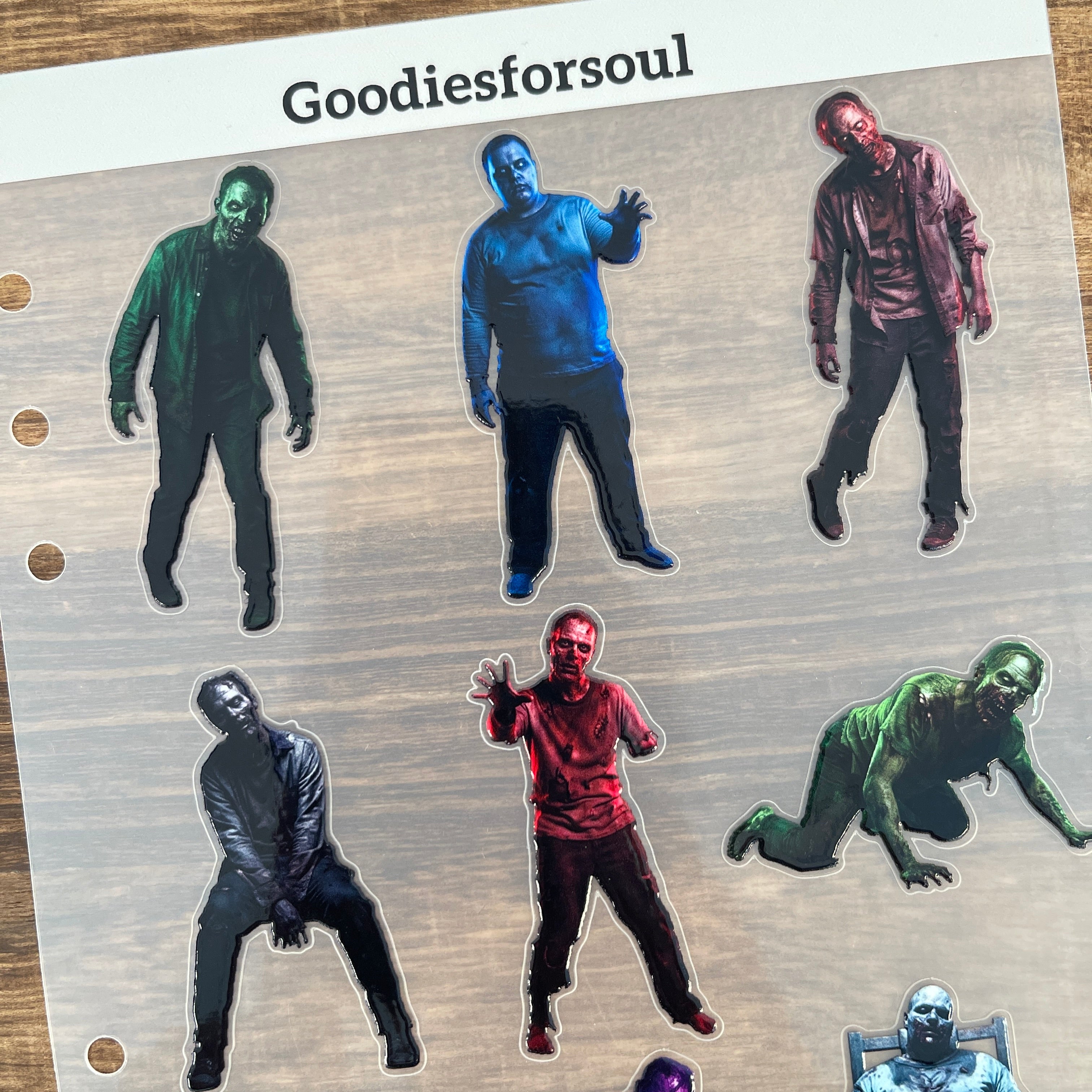 3D Zombie Horror Characters PET Sticker 1 Pcs