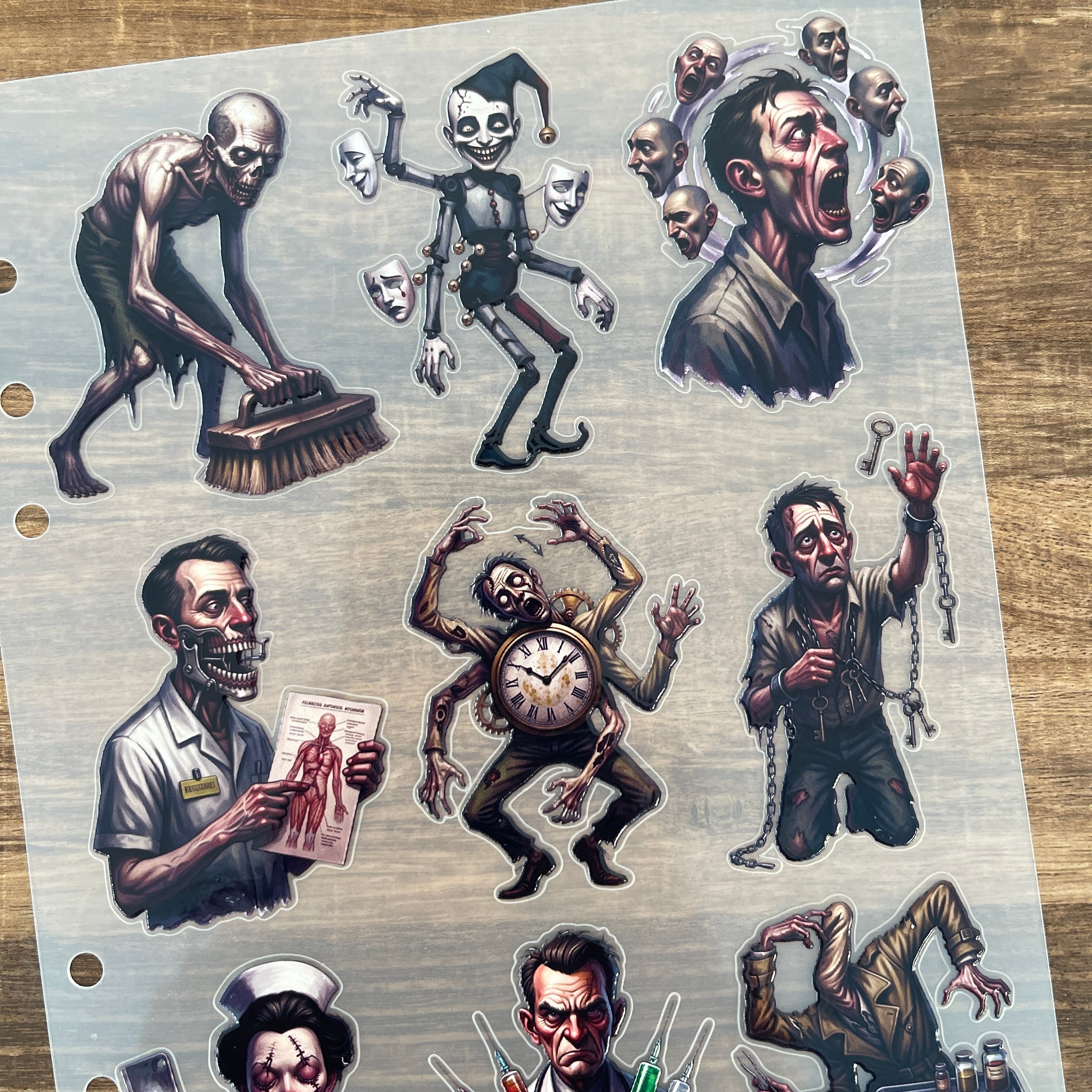 3D Vintage Dark Asylum PET Sticker 1 Pcs