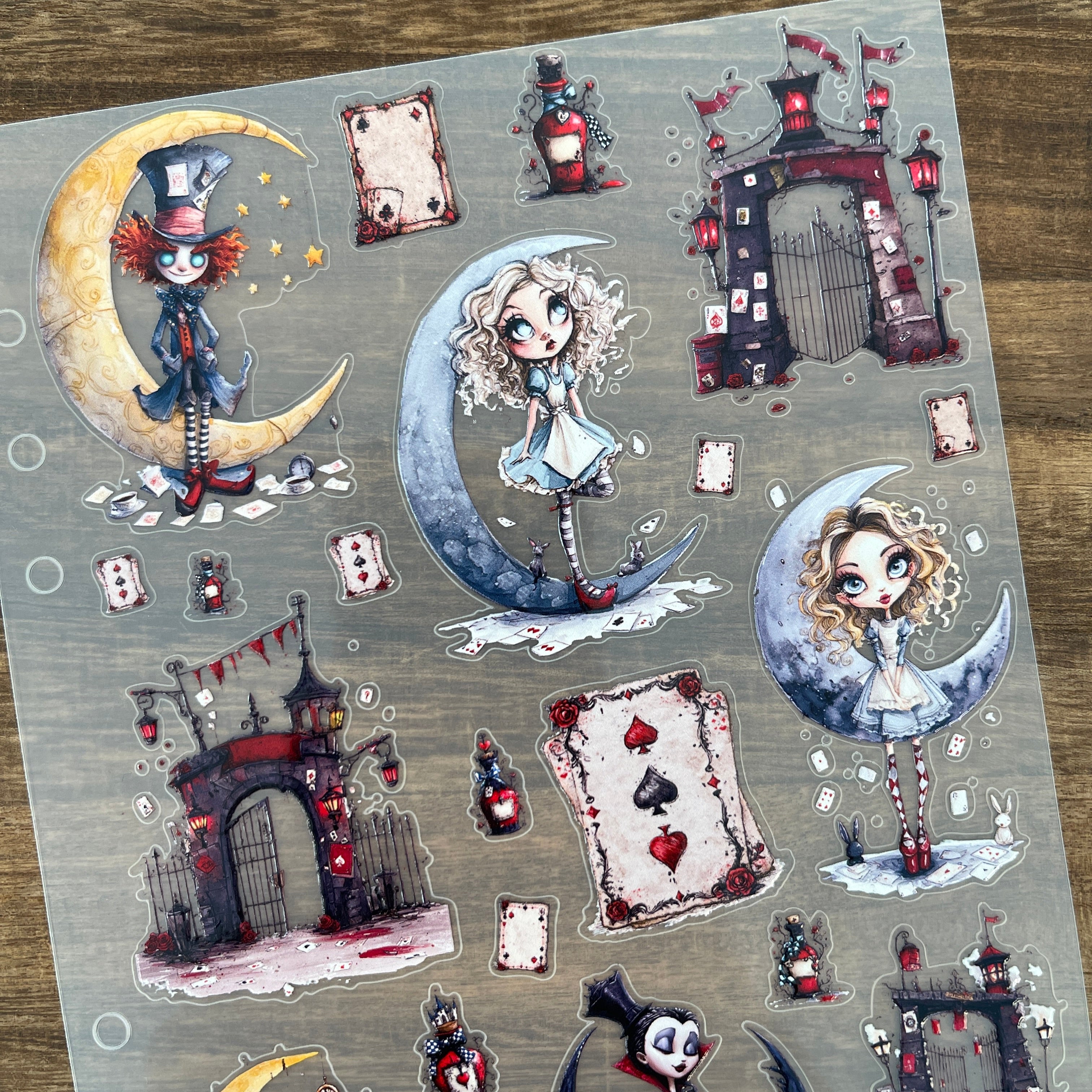3D Dark Fairy Tale: Alice in Wonderland PET Sticker 1 Pcs