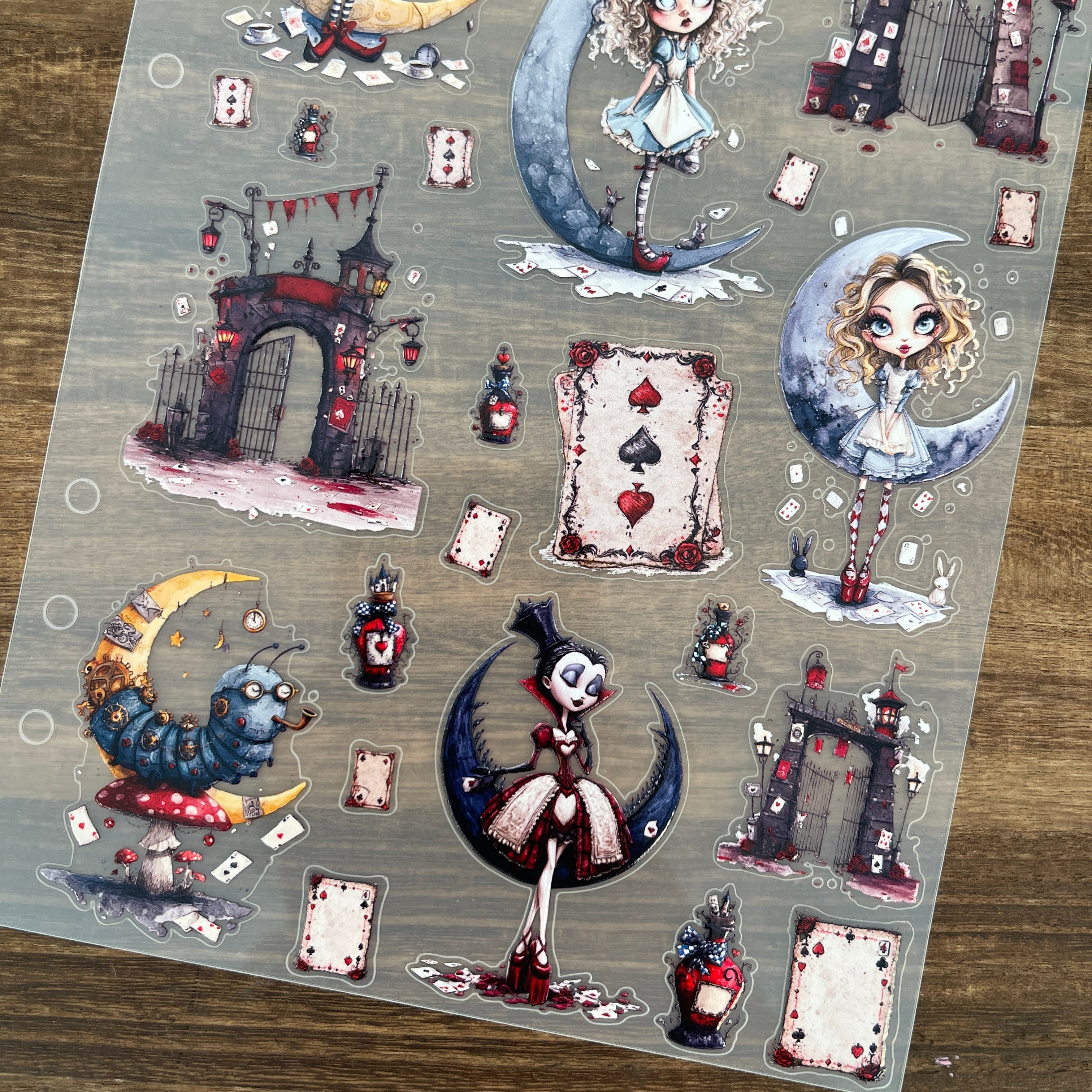 3D Dark Fairy Tale: Alice in Wonderland PET Sticker 1 Pcs