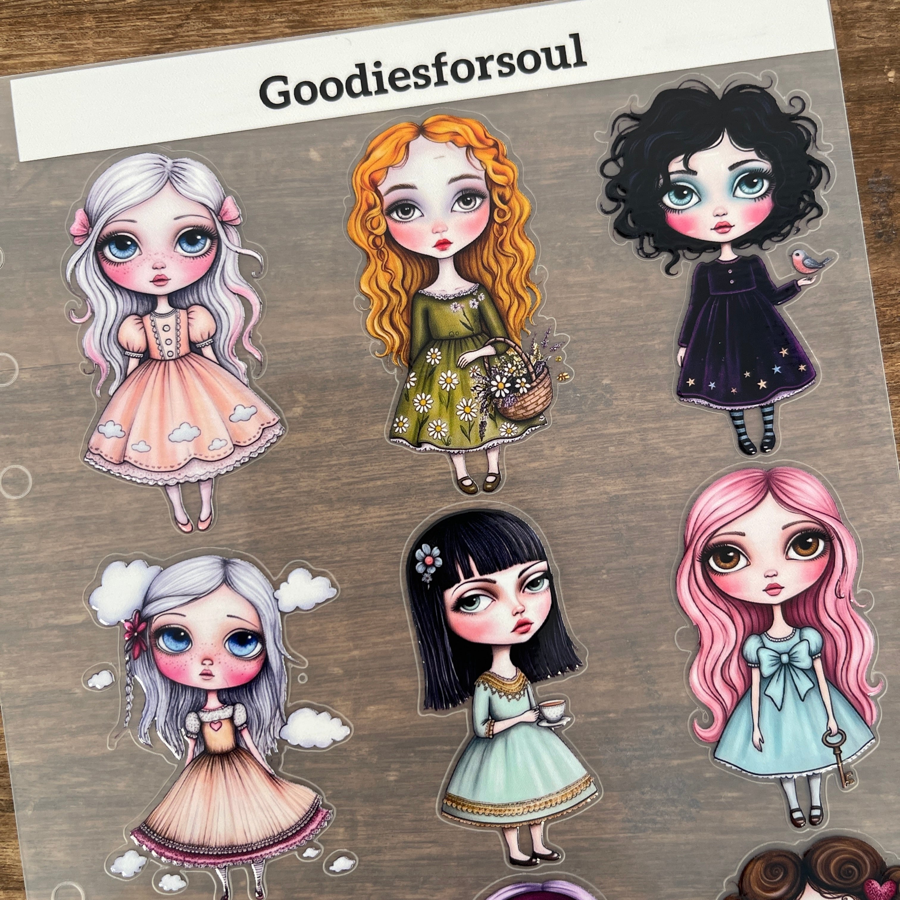 3D Vintage Fairy Tale Maiden PET Sticker 1 Pcs