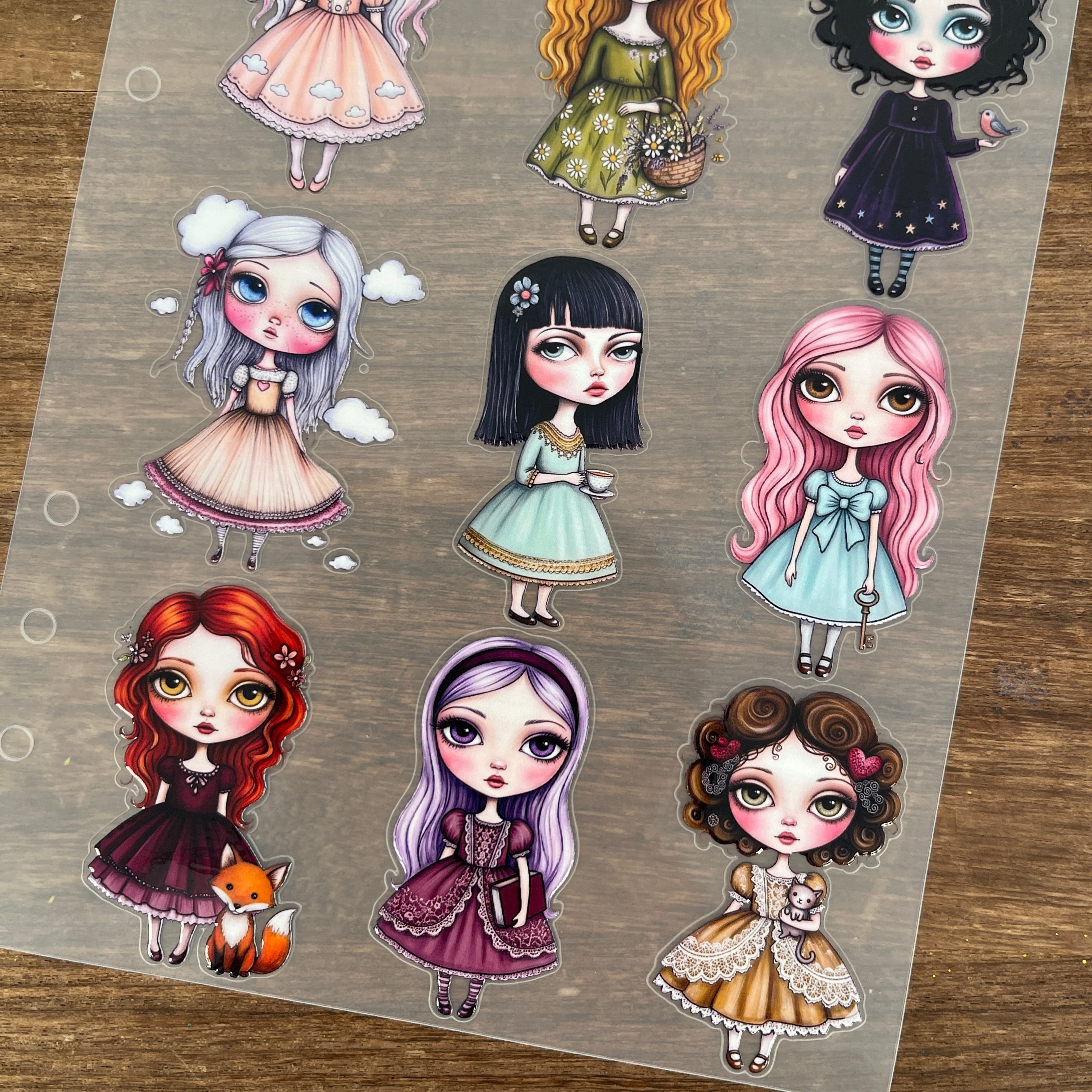 3D Vintage Fairy Tale Maiden PET Sticker 1 Pcs