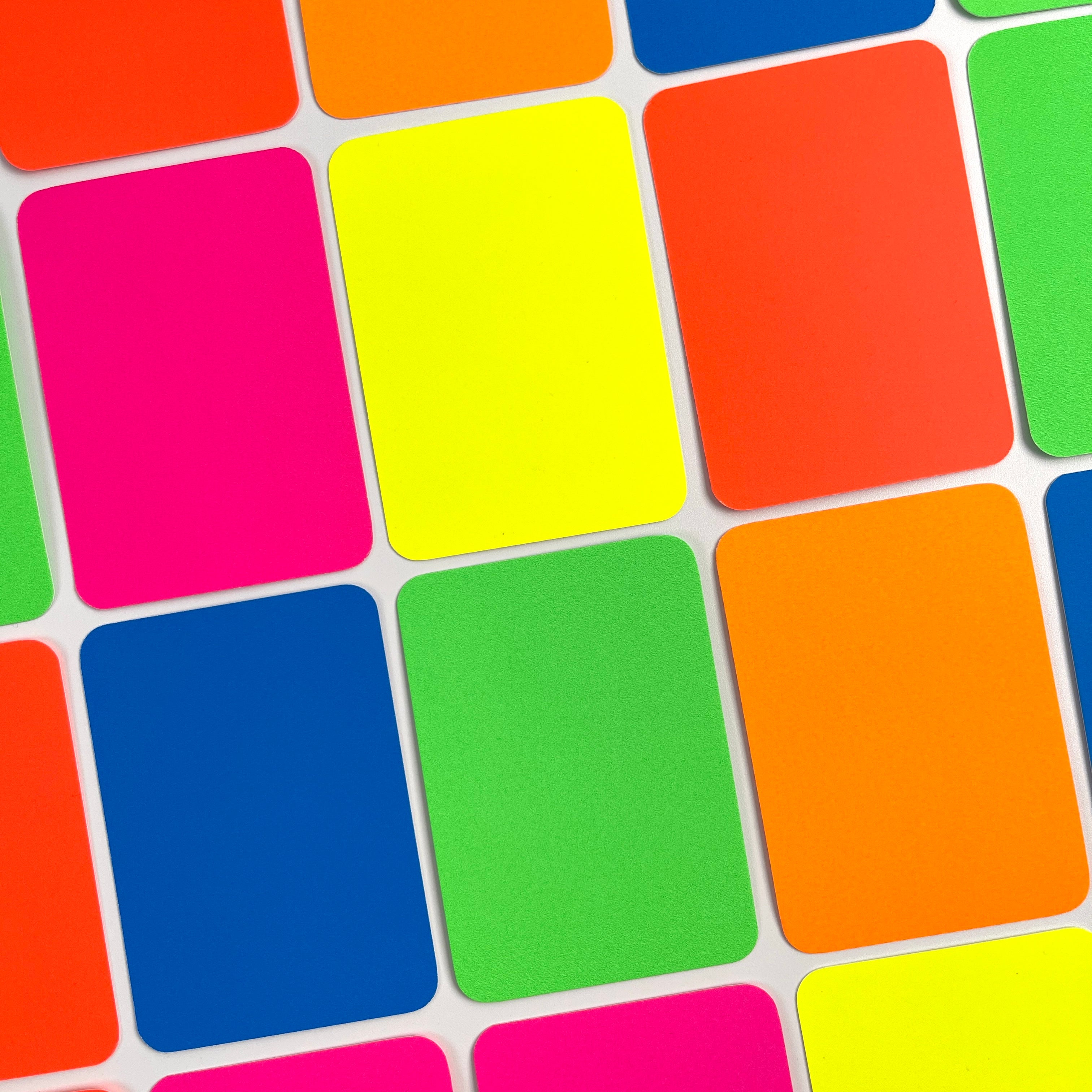 20-Pack ATC Base Cards, Double-Sided Fluorescent Neon Cardstock, 2.5"x3.5" Professional Card Blanks, Choose Your Color or 6-Color Assorted Set