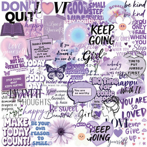 Purple quote stickers