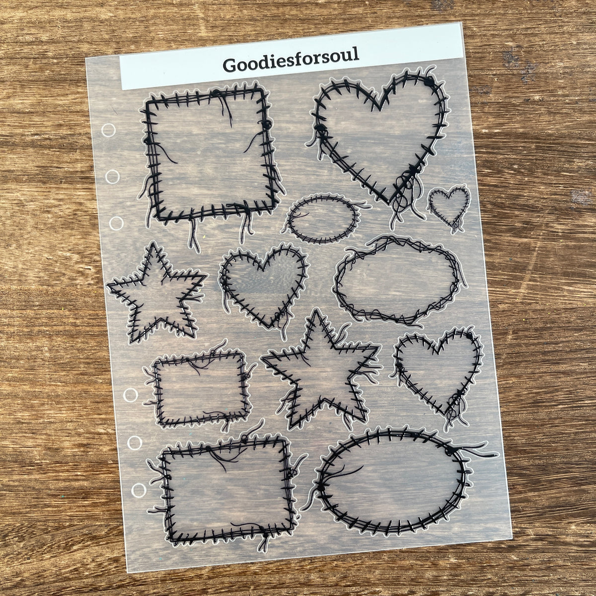 Full stitching frame sticker sheet