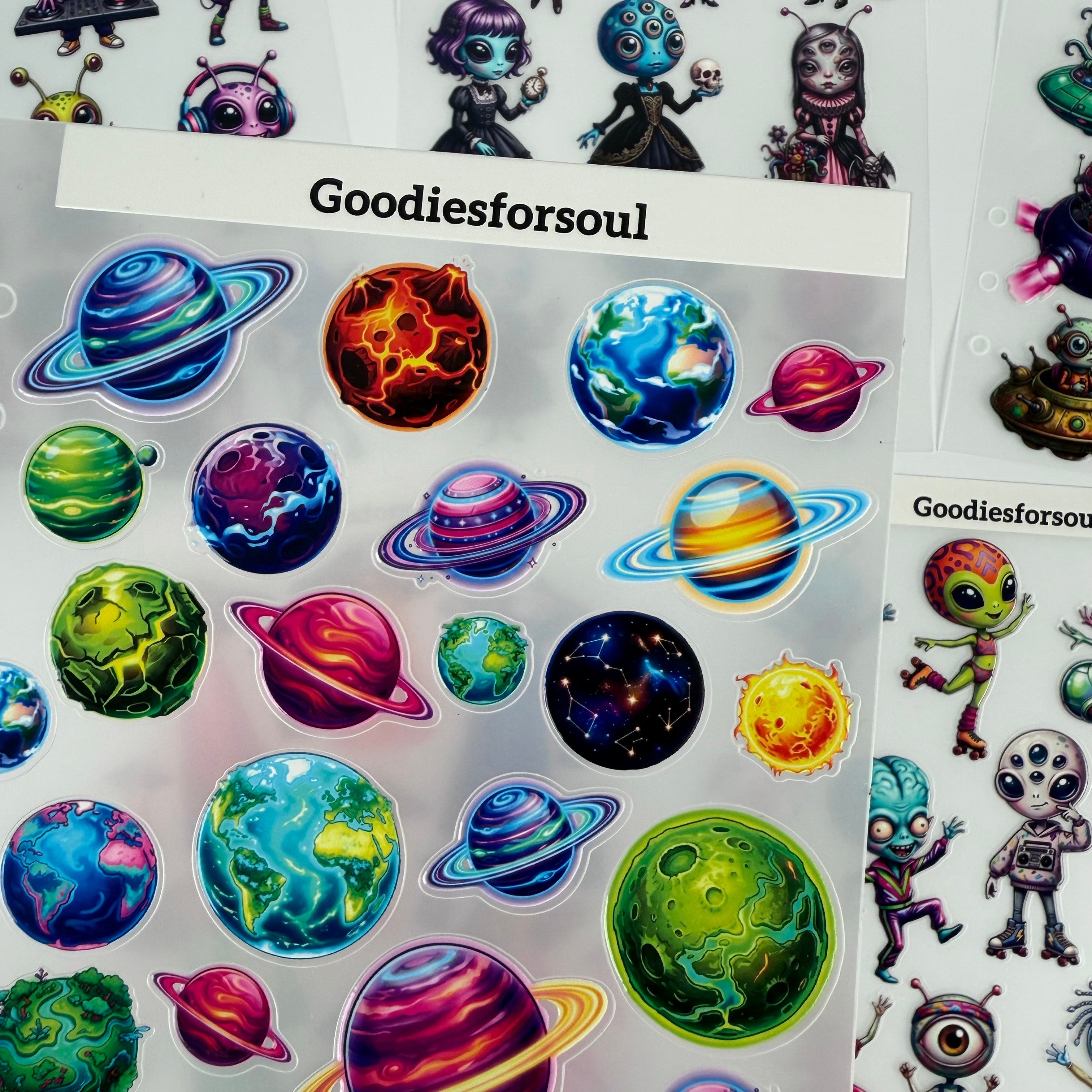 Cosmic Oddities Sticker & Card Set