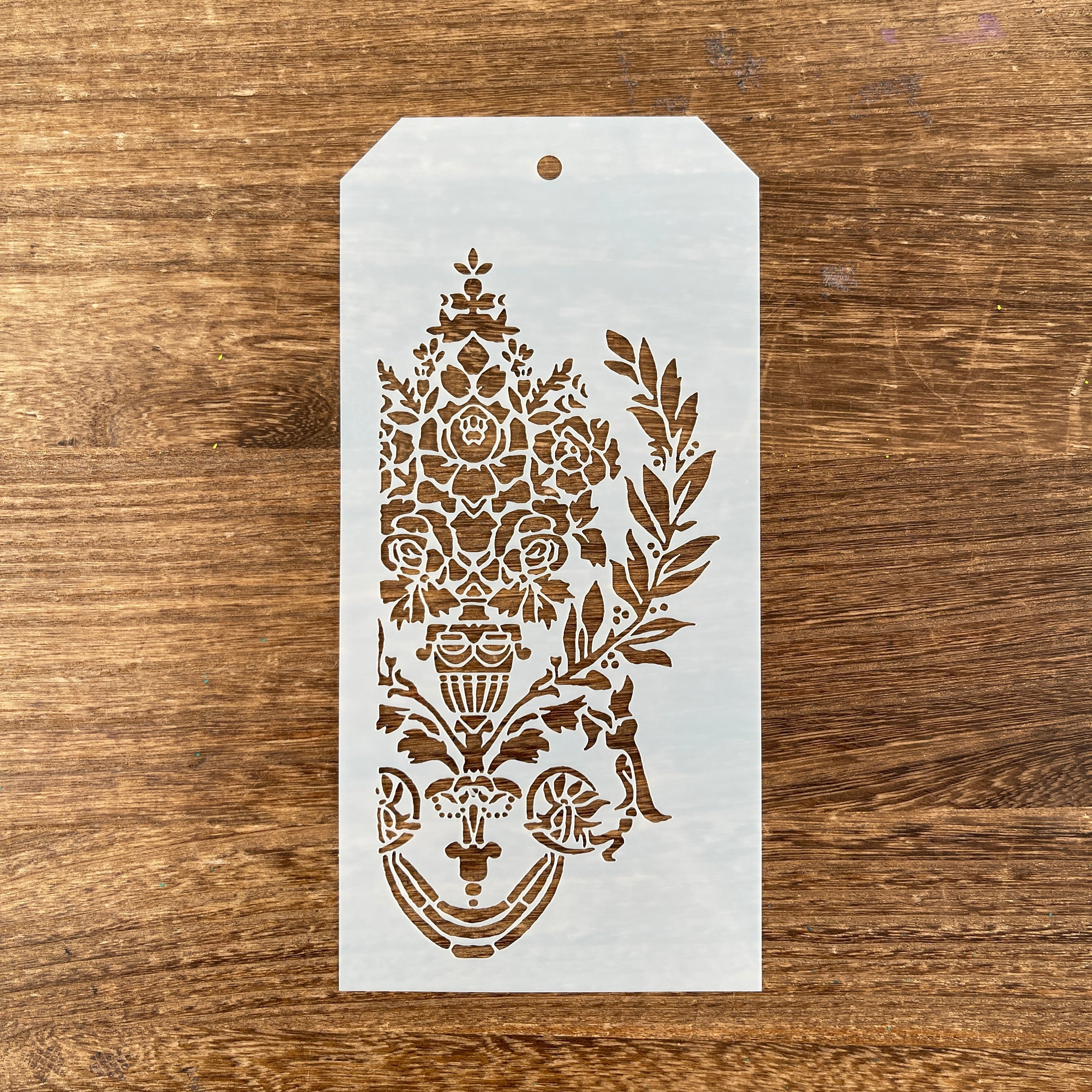 Vintage Flowers stencil (10.4 × 21 cm)