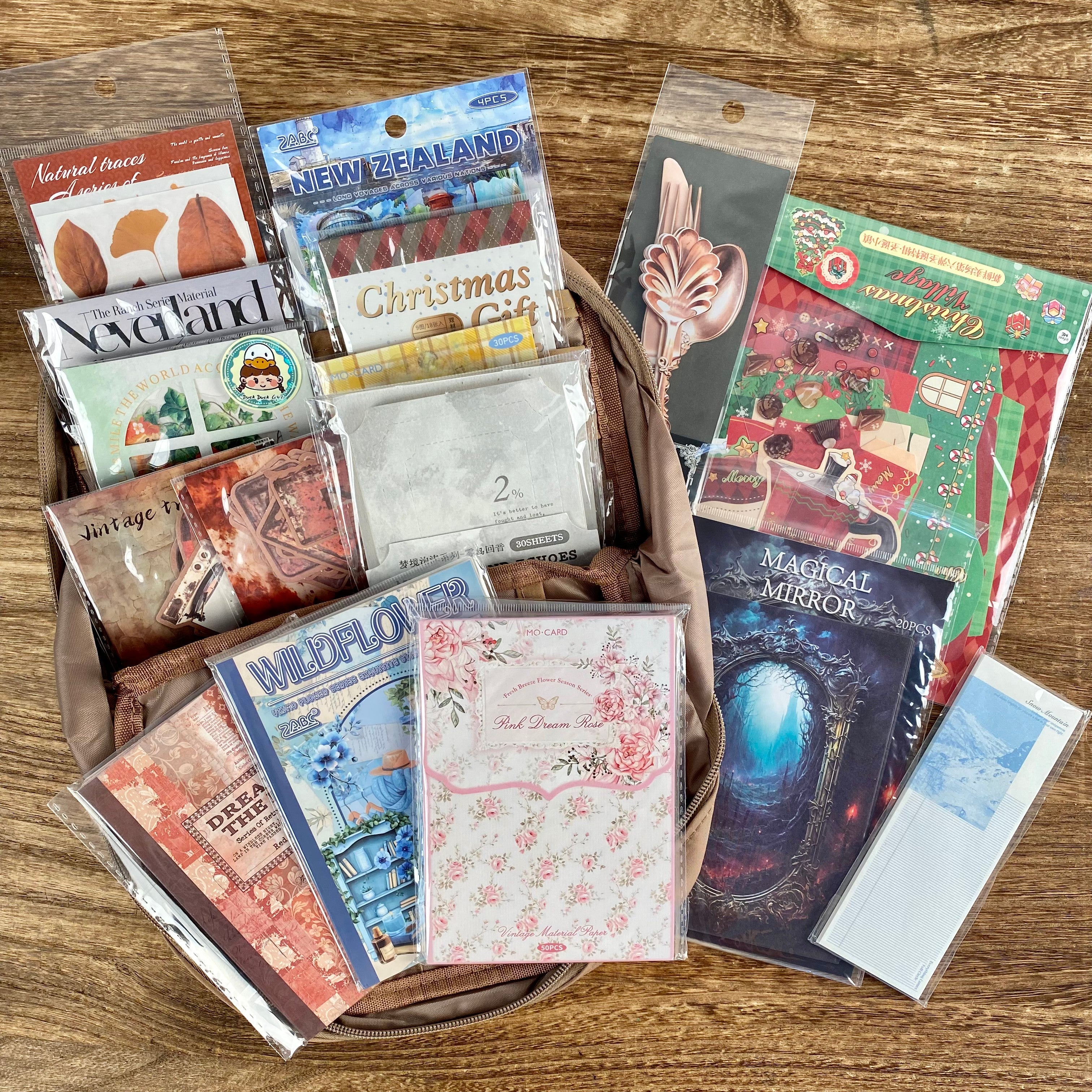 Colorful journaling supplies mixed bundle