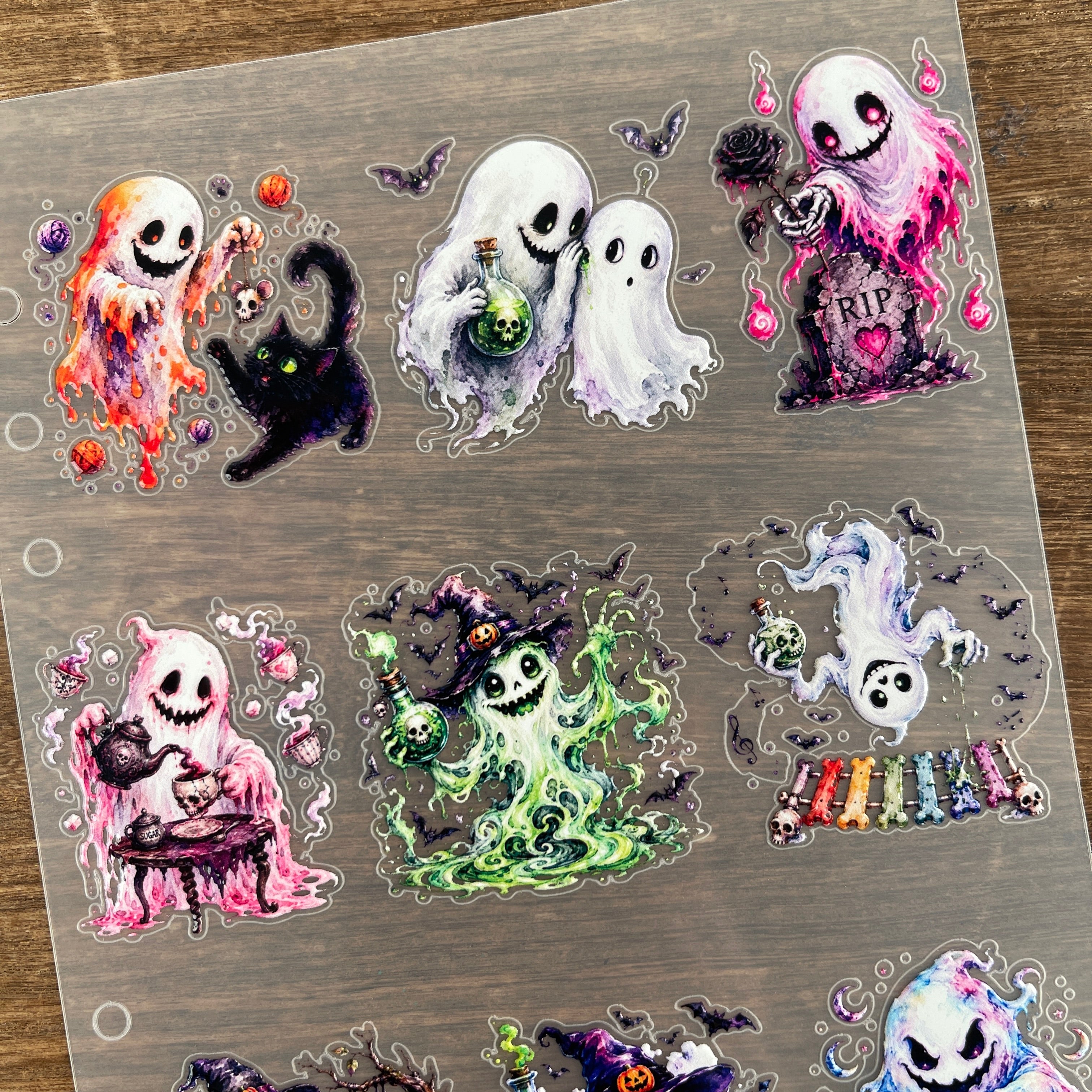 3D Scary Halloween Ghosts PET Sticker 1 Pcs