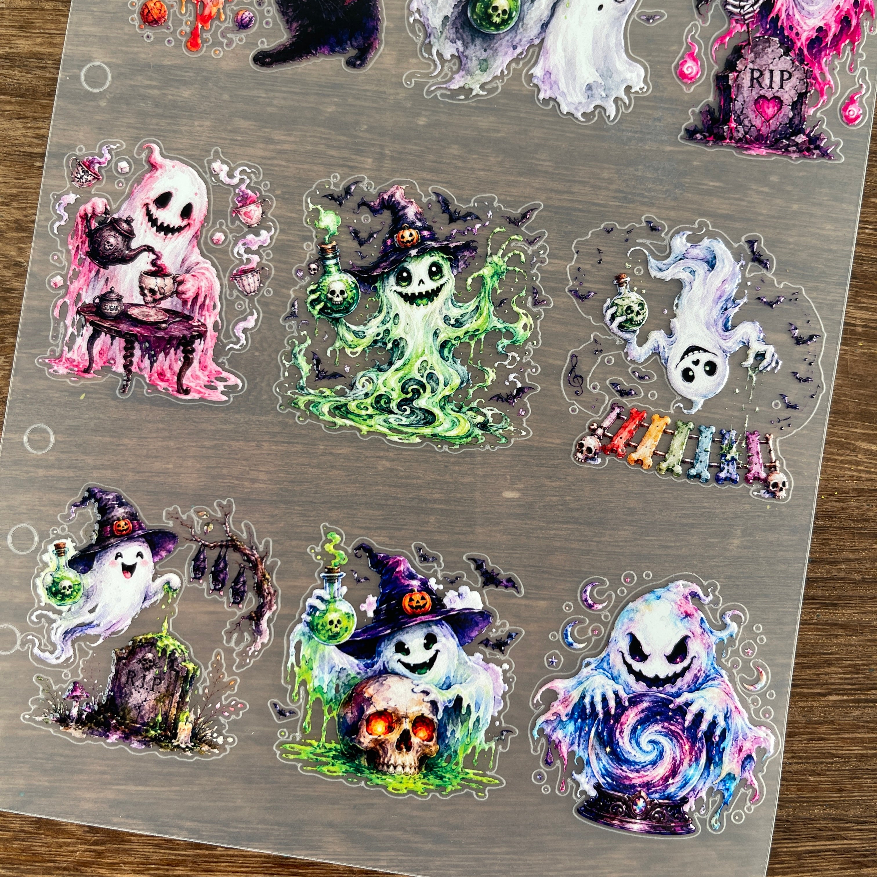 3D Scary Halloween Ghosts PET Sticker 1 Pcs
