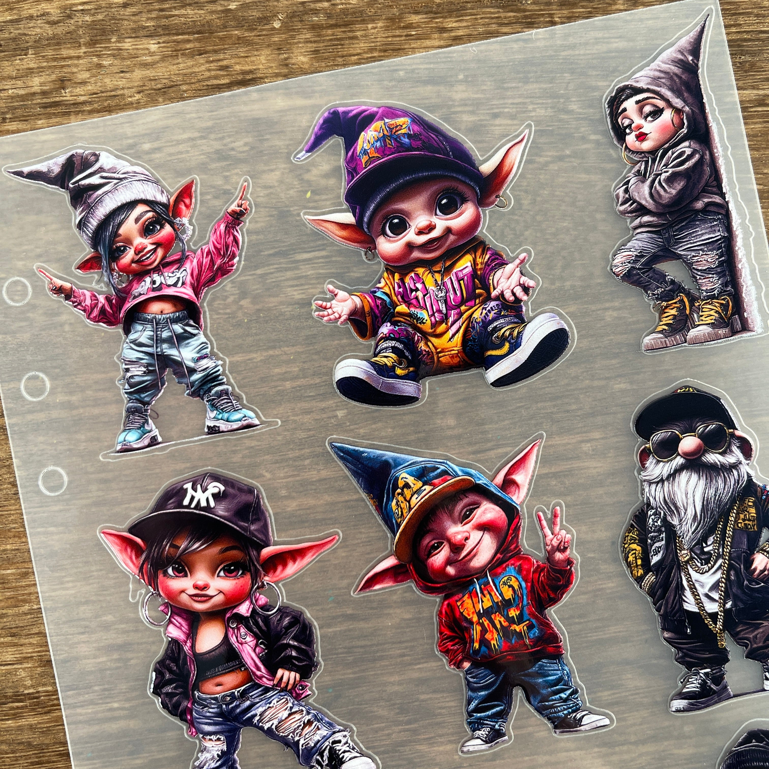 3D Fashionable Gnome PET Sticker 1 Pcs