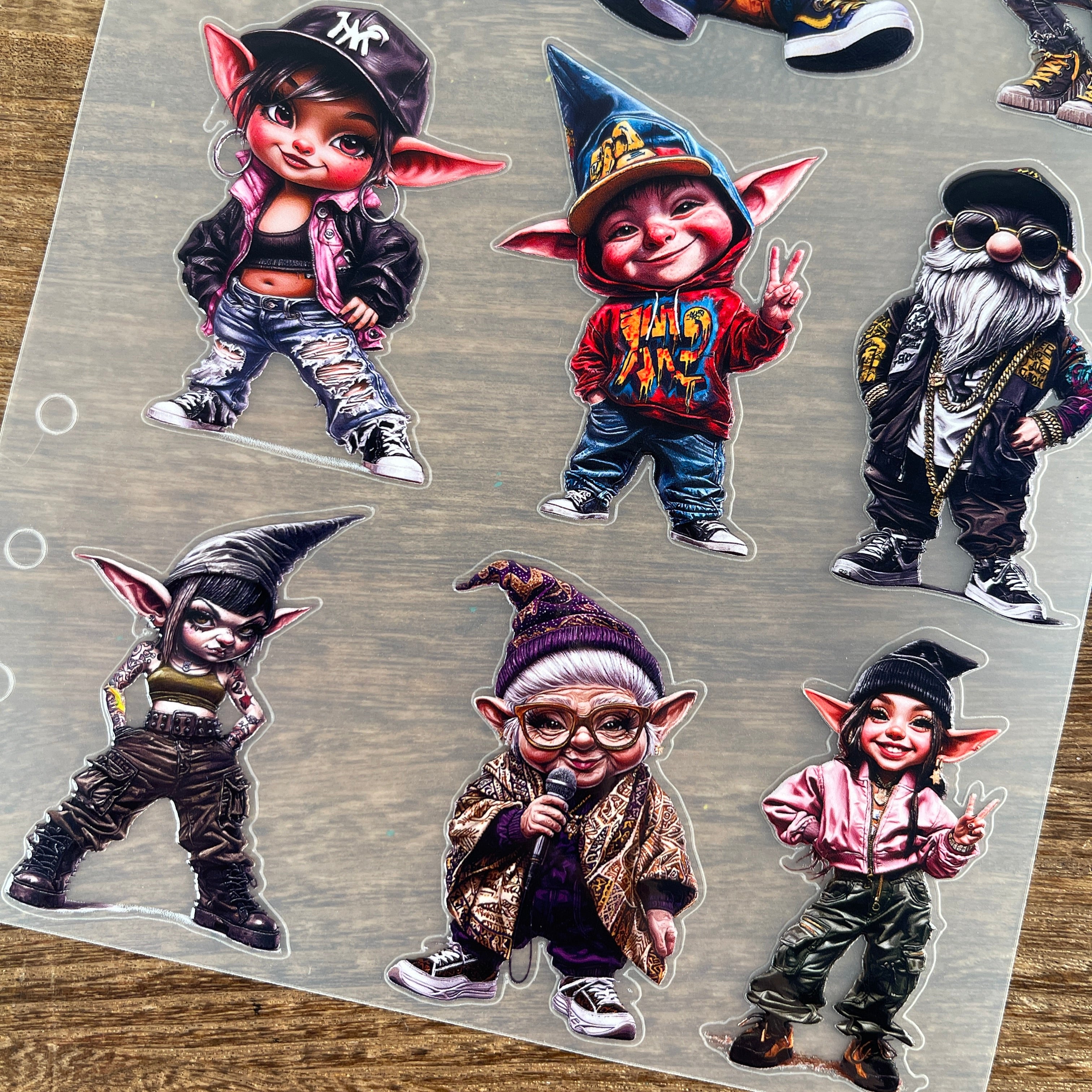 3D Fashionable Gnome PET Sticker 1 Pcs