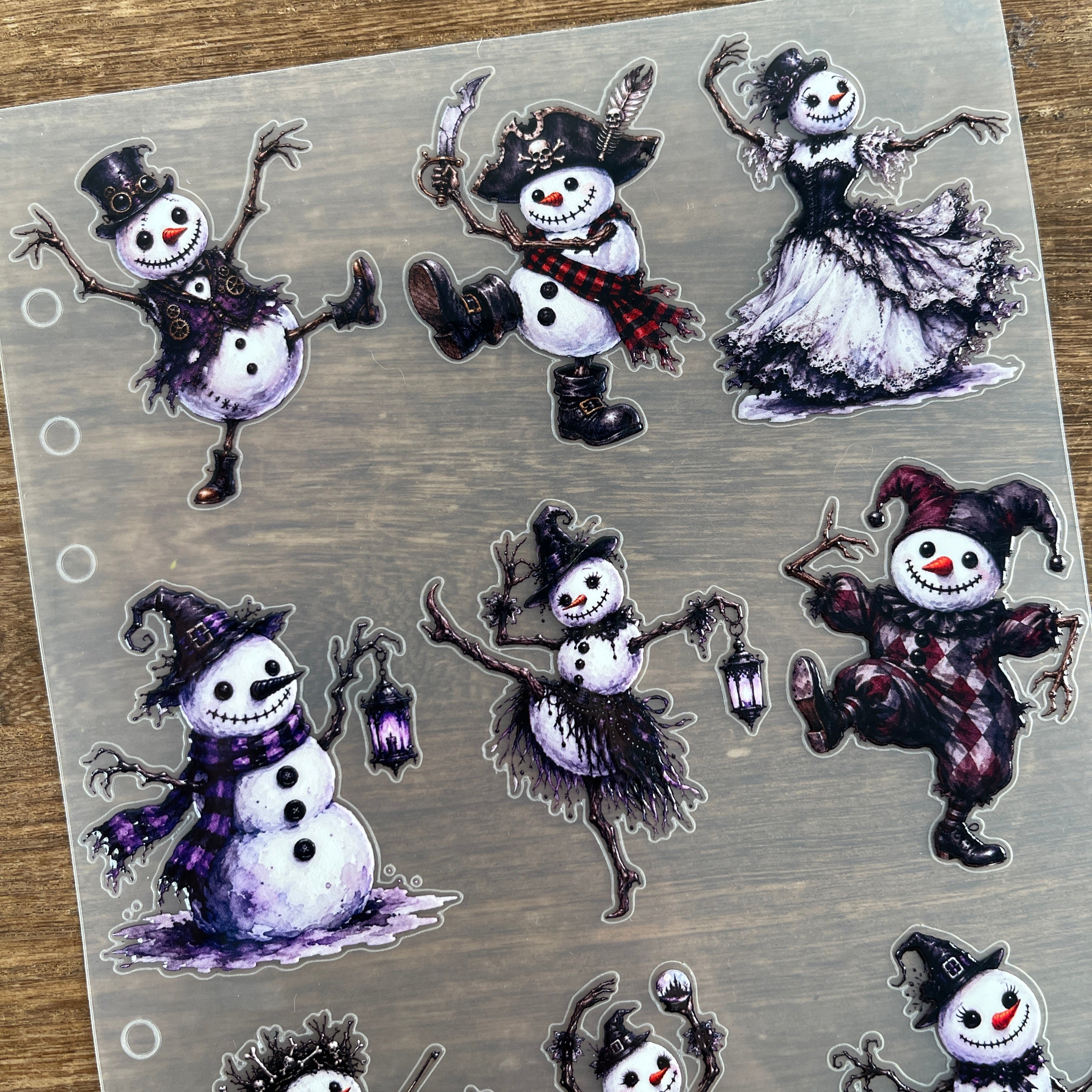 3D Scary Snowman PET Sticker 1 Pcs