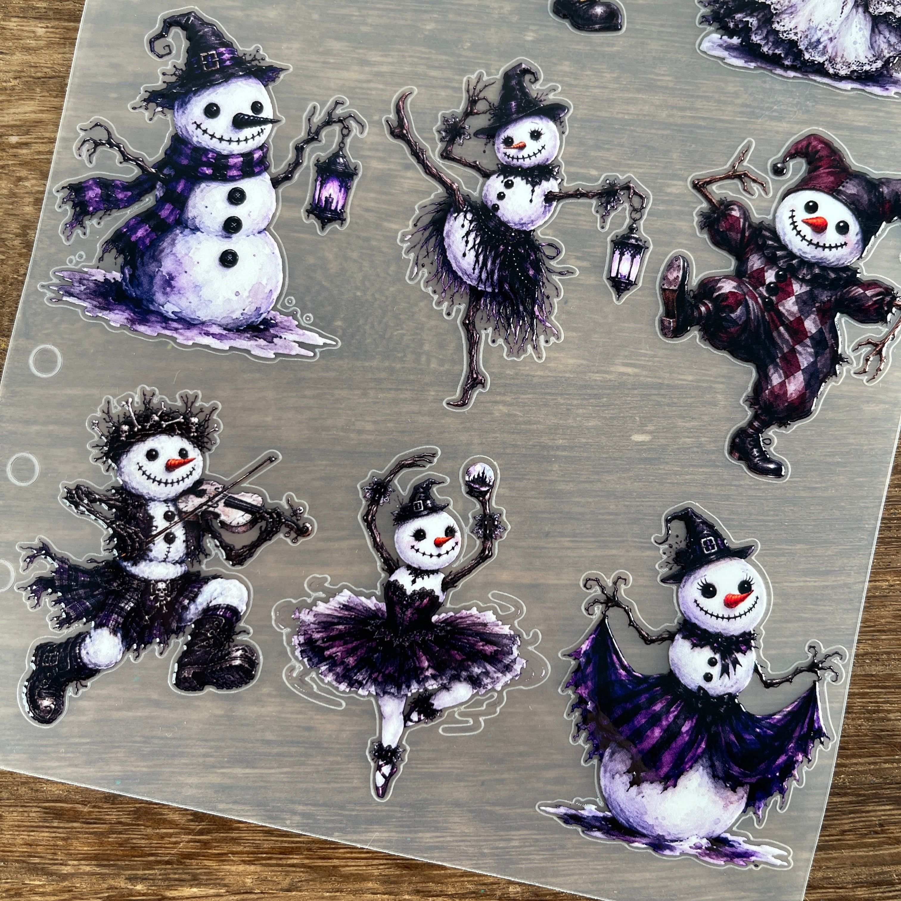 3D Scary Snowman PET Sticker 1 Pcs