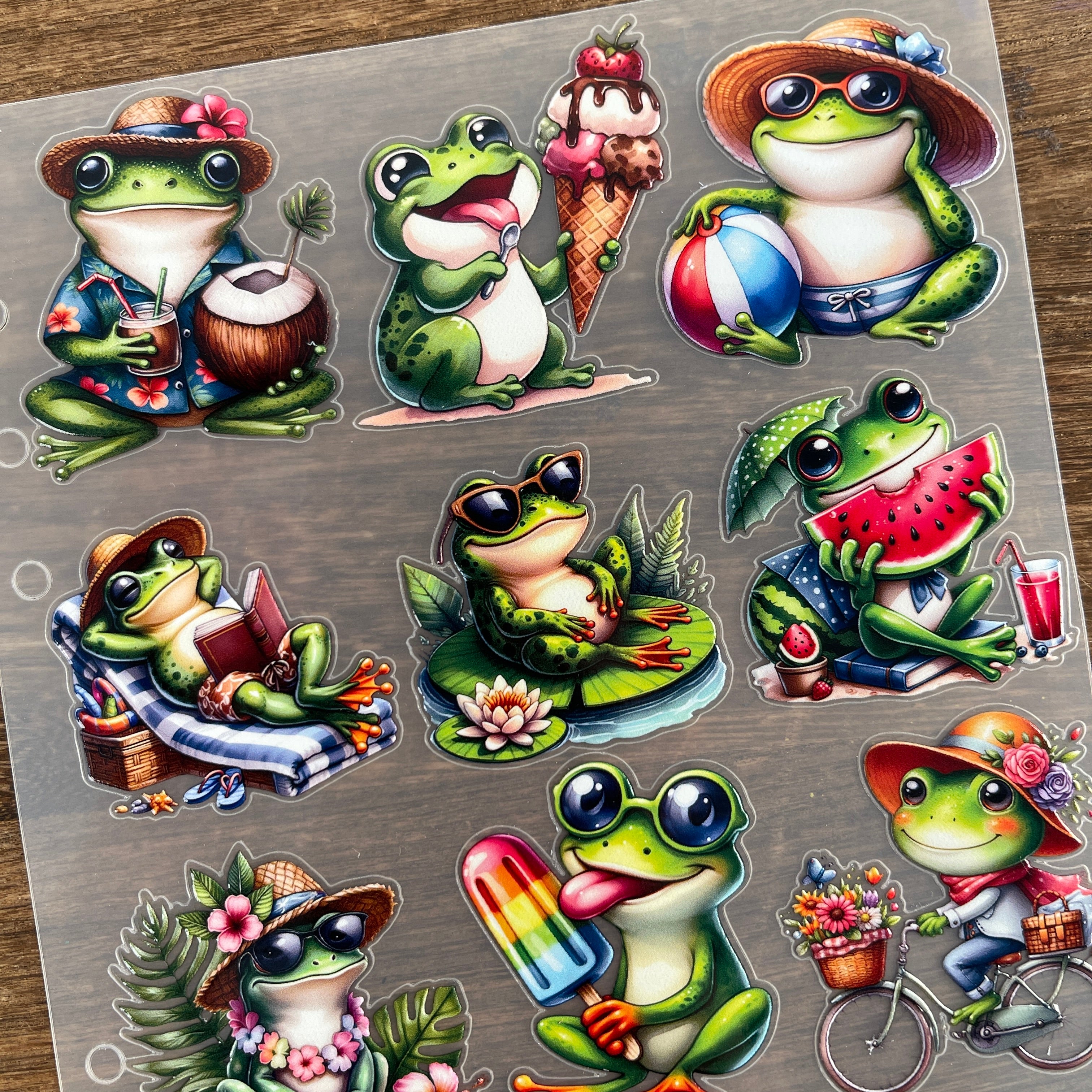 3D Cute Little Summer Frog PET Sticker 1 Pcs