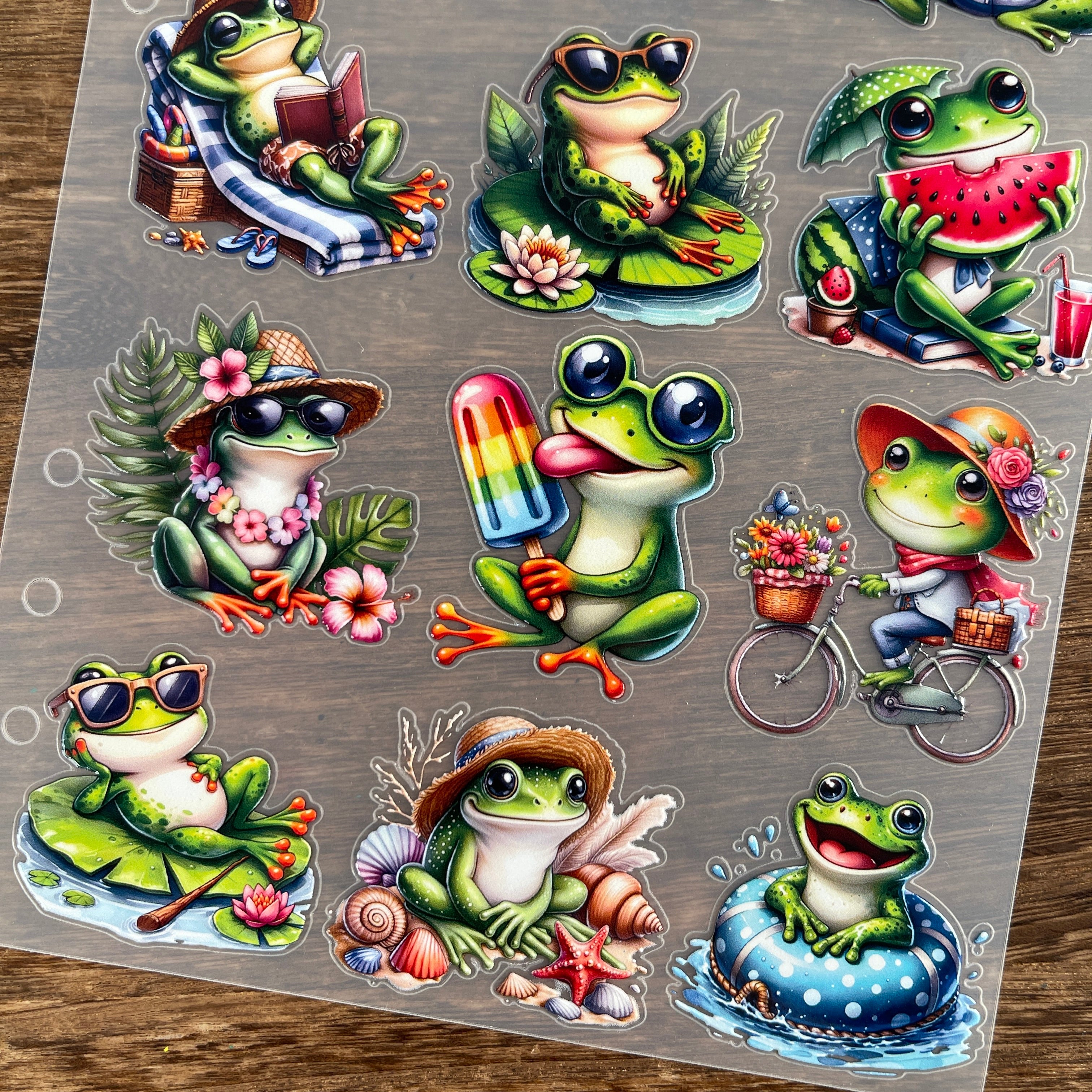 3D Cute Little Summer Frog PET Sticker 1 Pcs