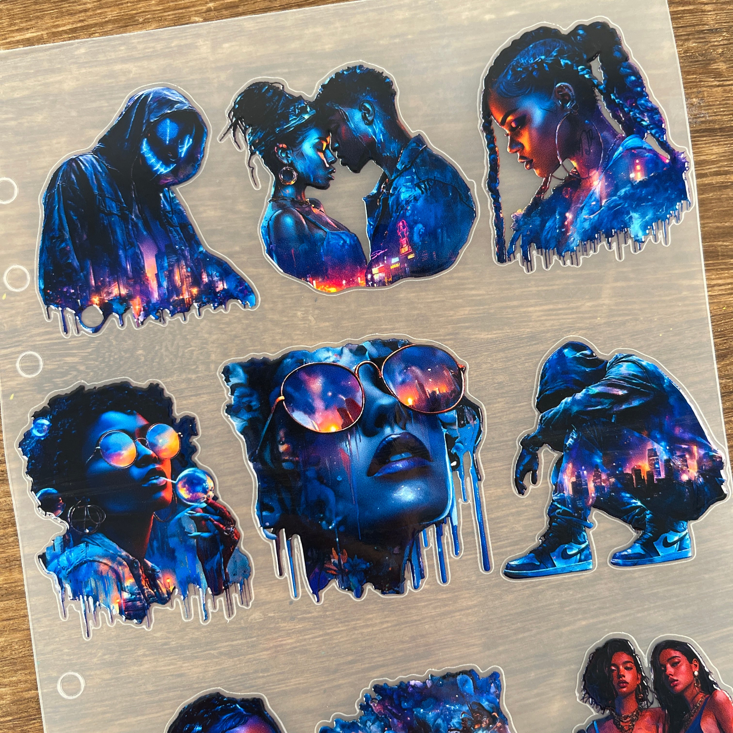 3D Neon Party PET Sticker 1 Pcs