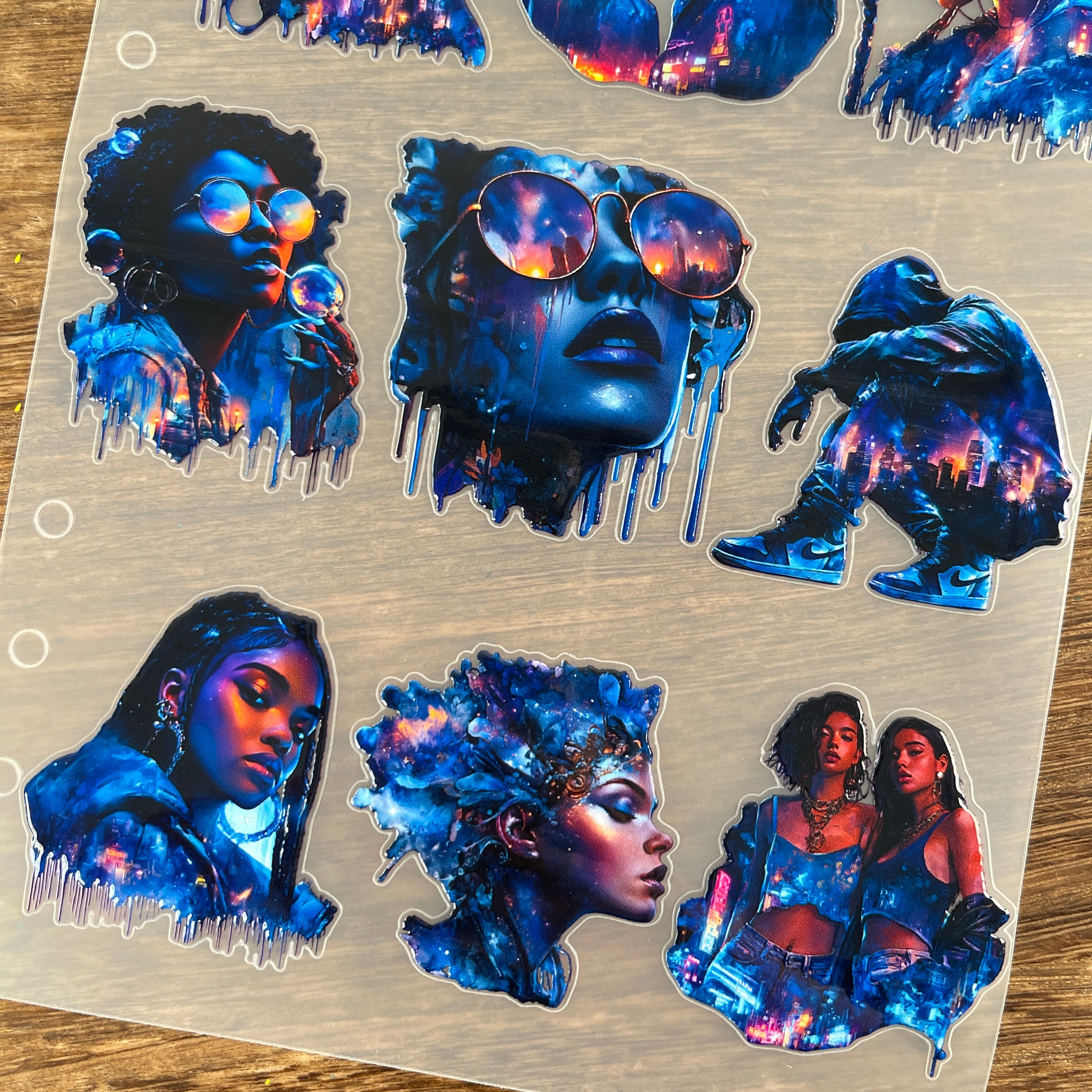 3D Neon Party PET Sticker 1 Pcs