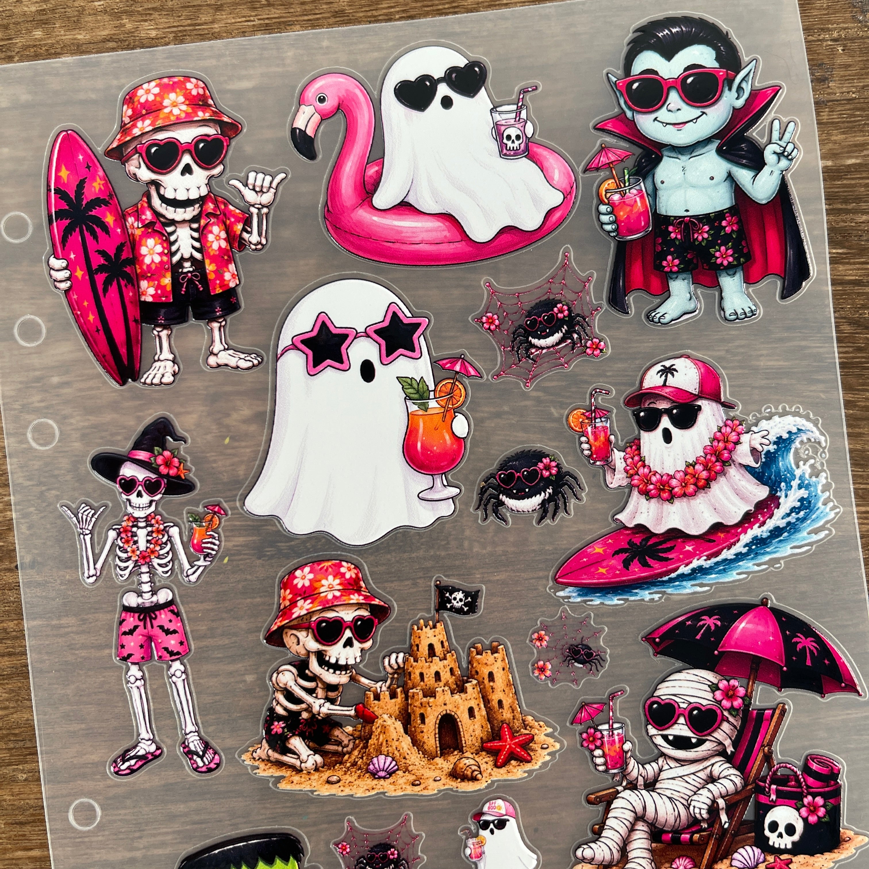 3D Summer Halloween PET Sticker 1 Pcs