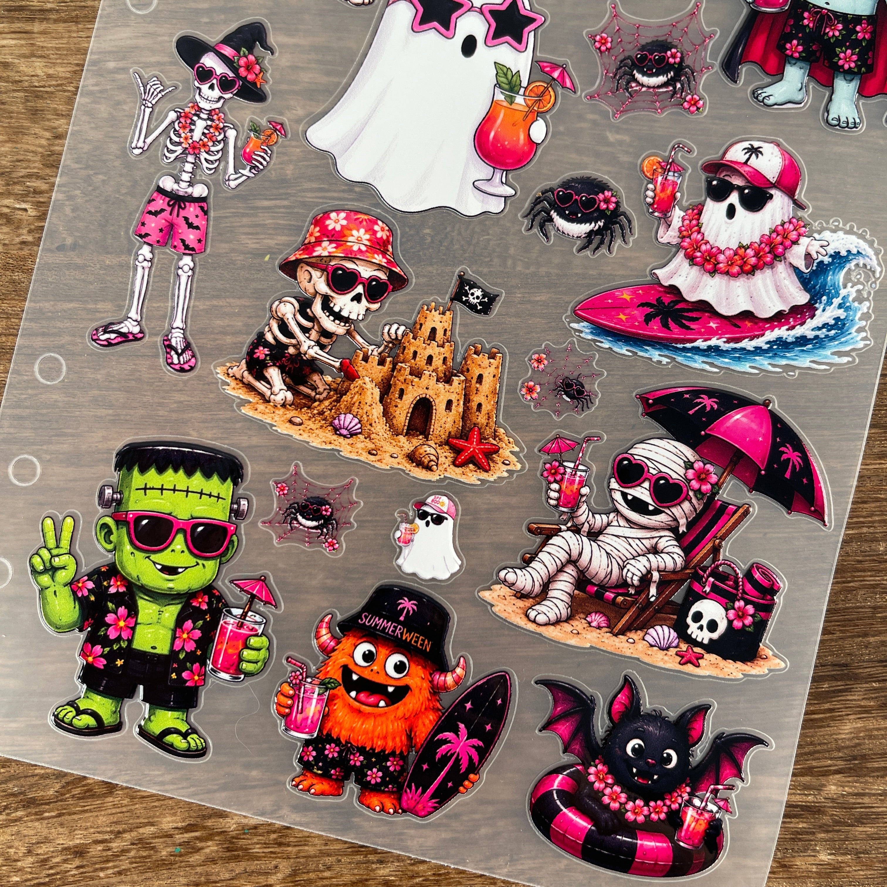 3D Summer Halloween PET Sticker 1 Pcs