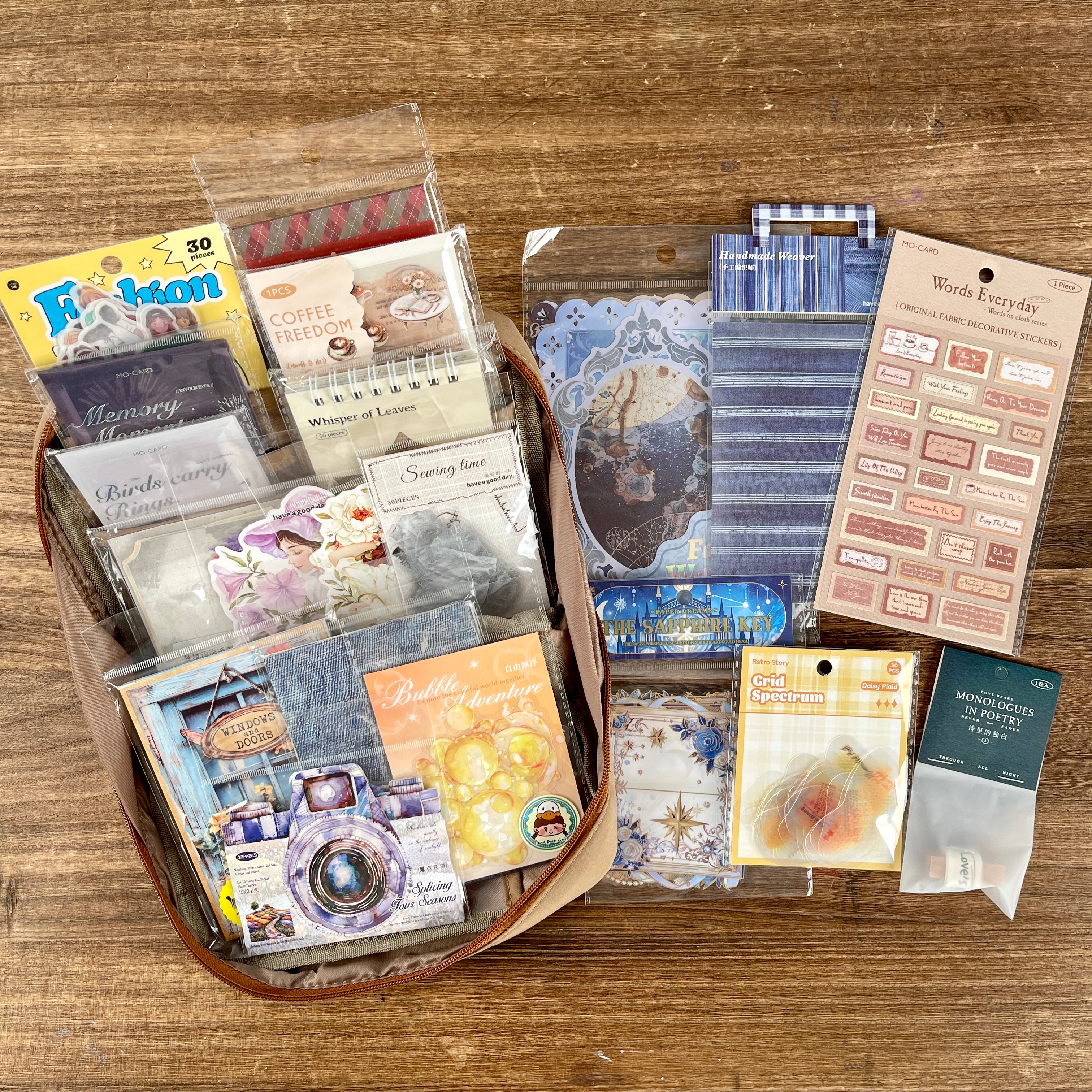 Colorful journaling supplies mixed bundle