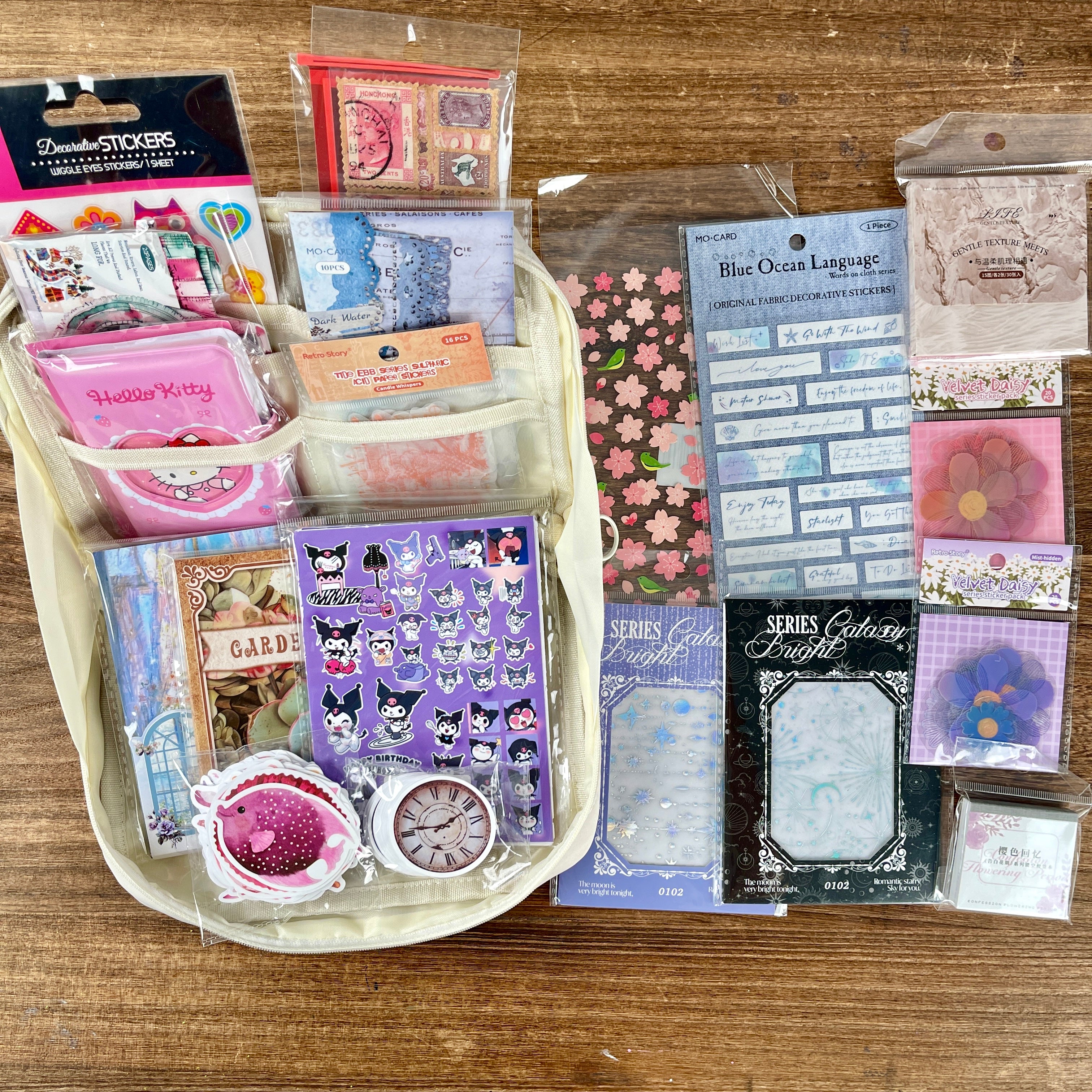 Colorful journaling supplies mixed bundle