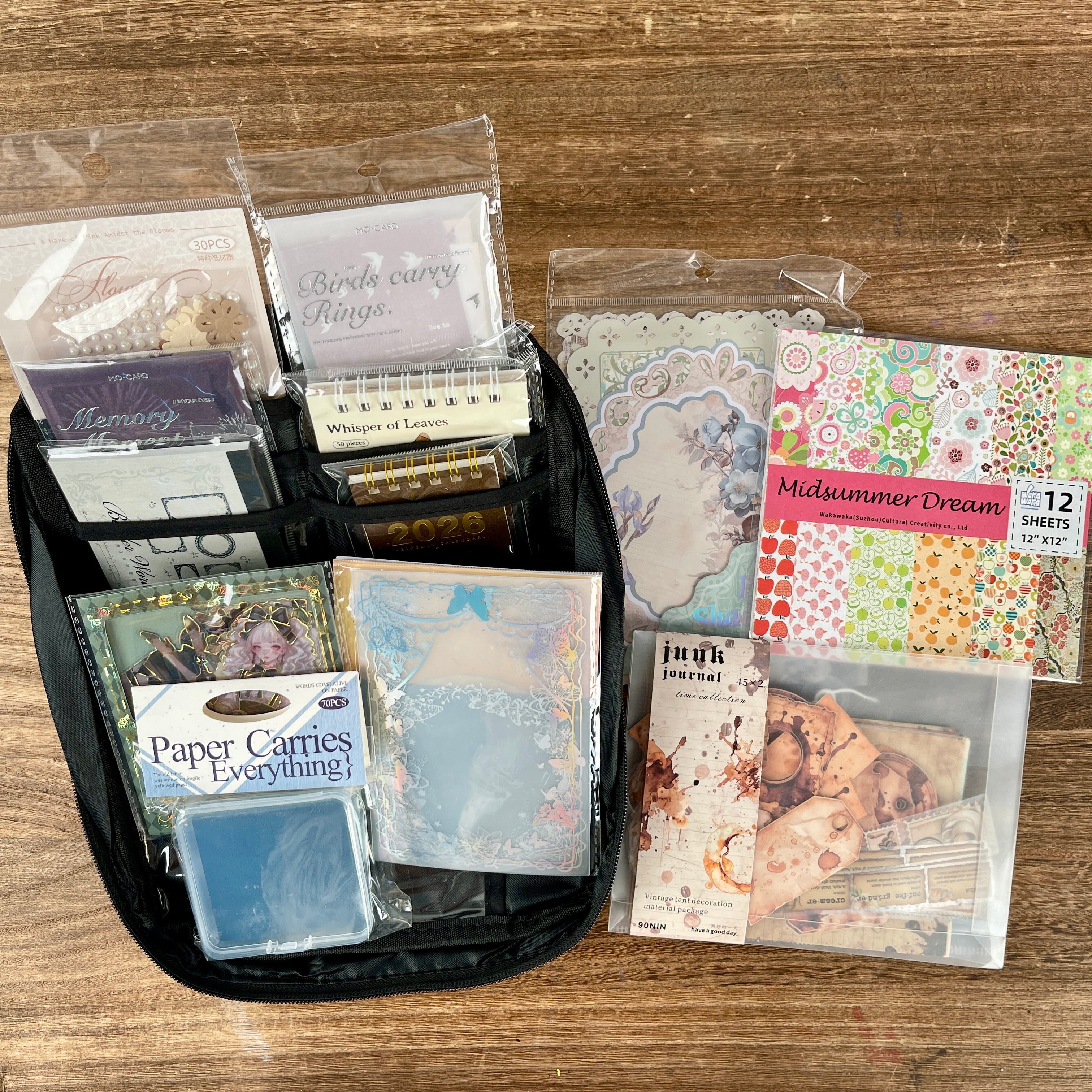 Colorful journaling supplies mixed bundle