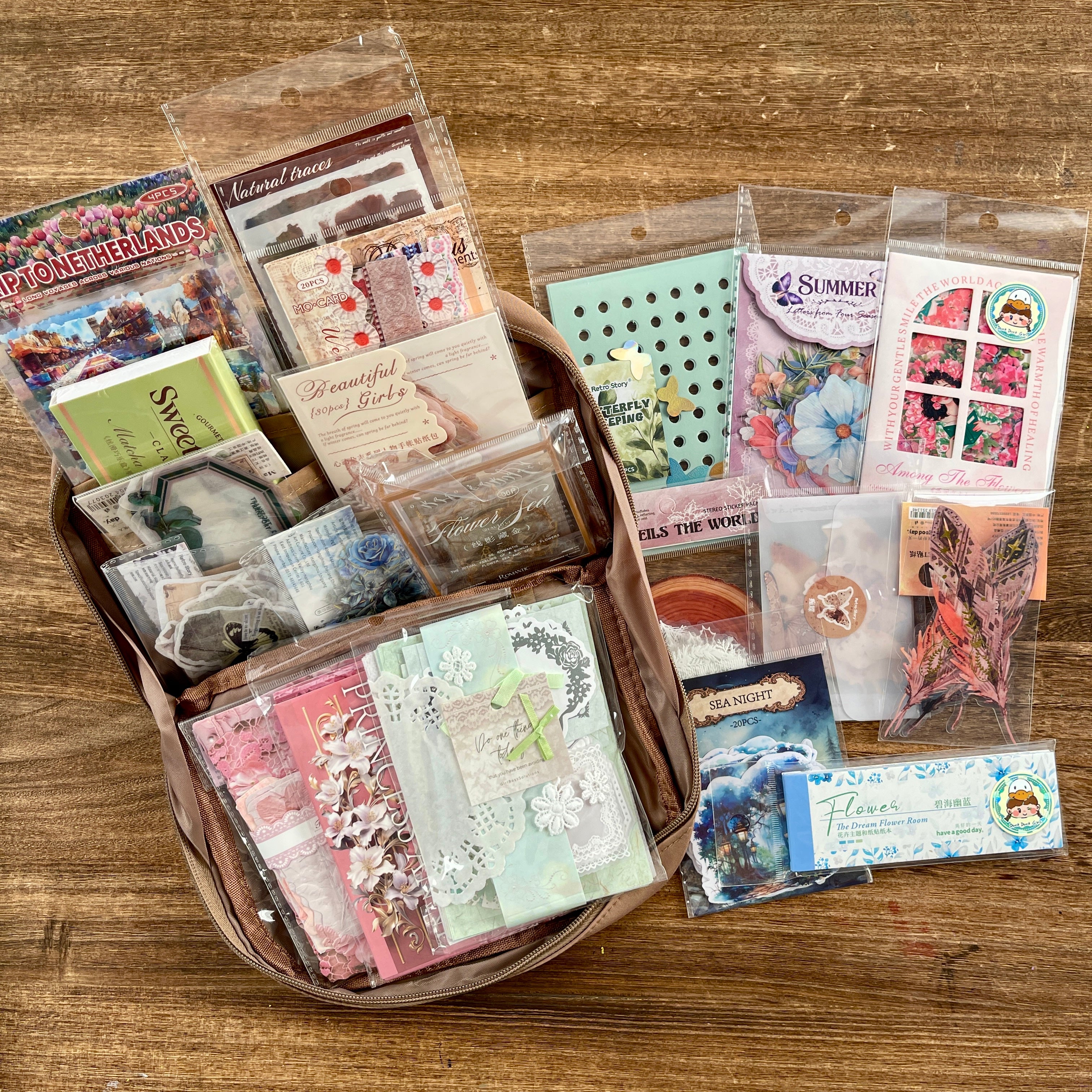 Colorful journaling supplies mixed bundle