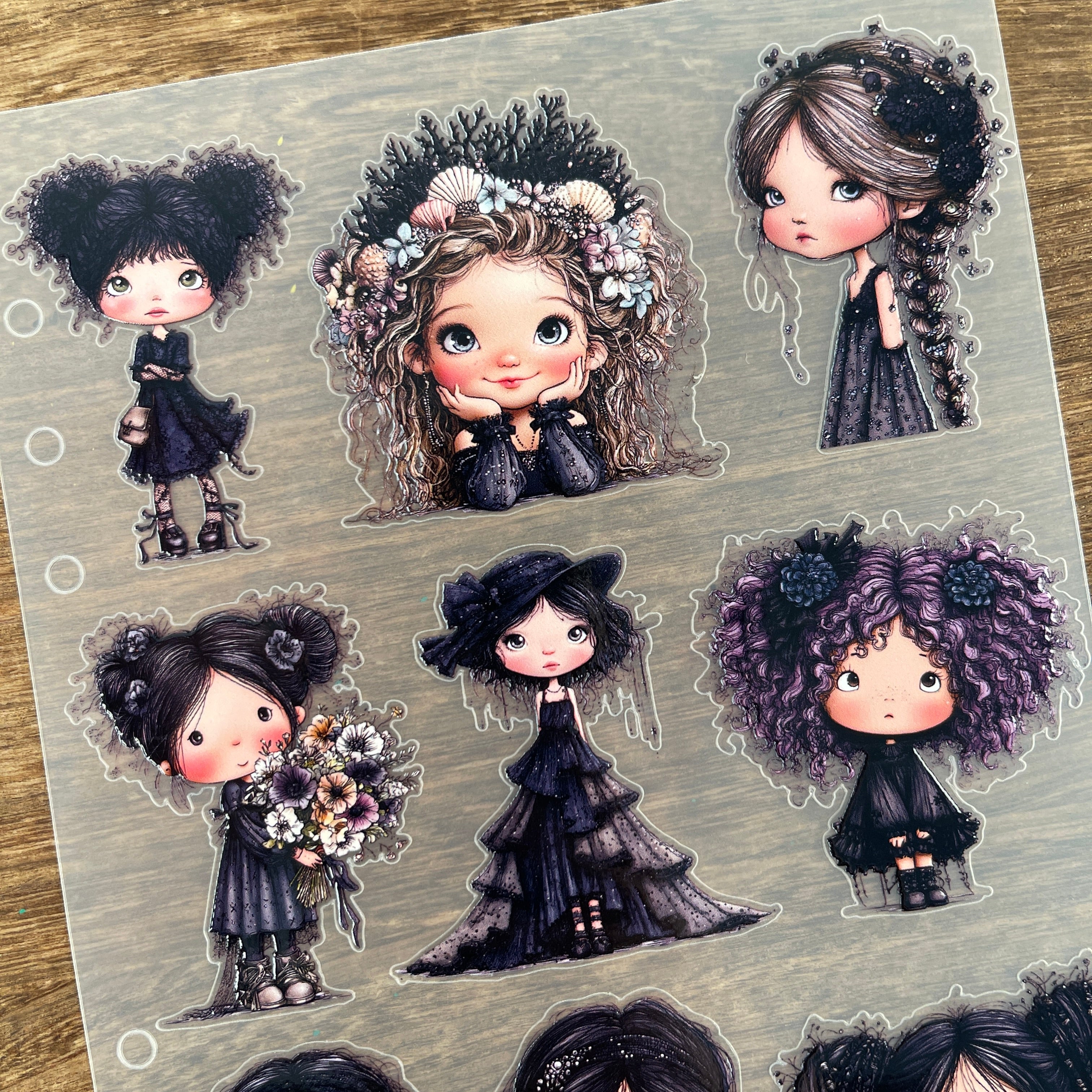 3D Dark Girl PET Sticker 1 Pcs