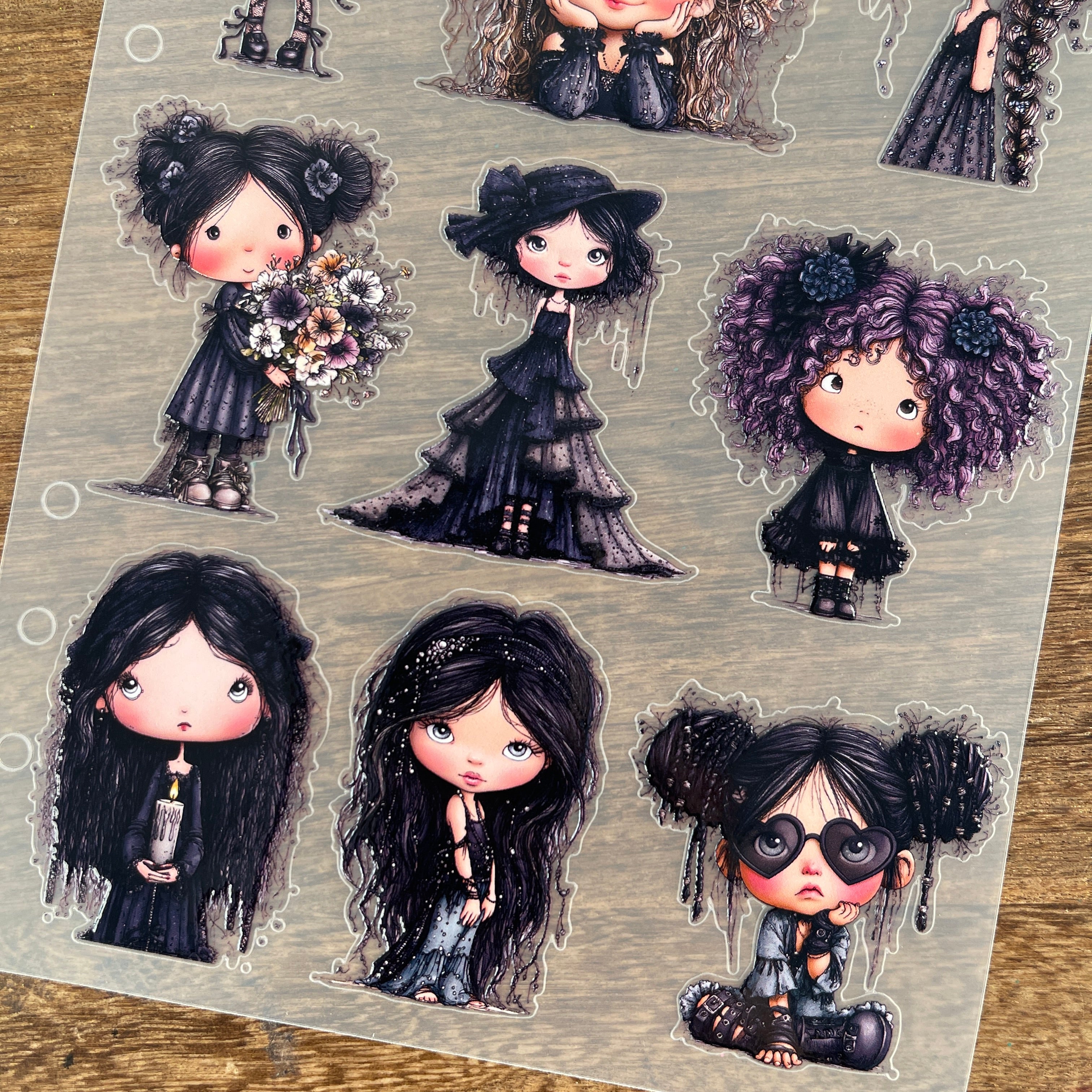 3D Dark Girl PET Sticker 1 Pcs
