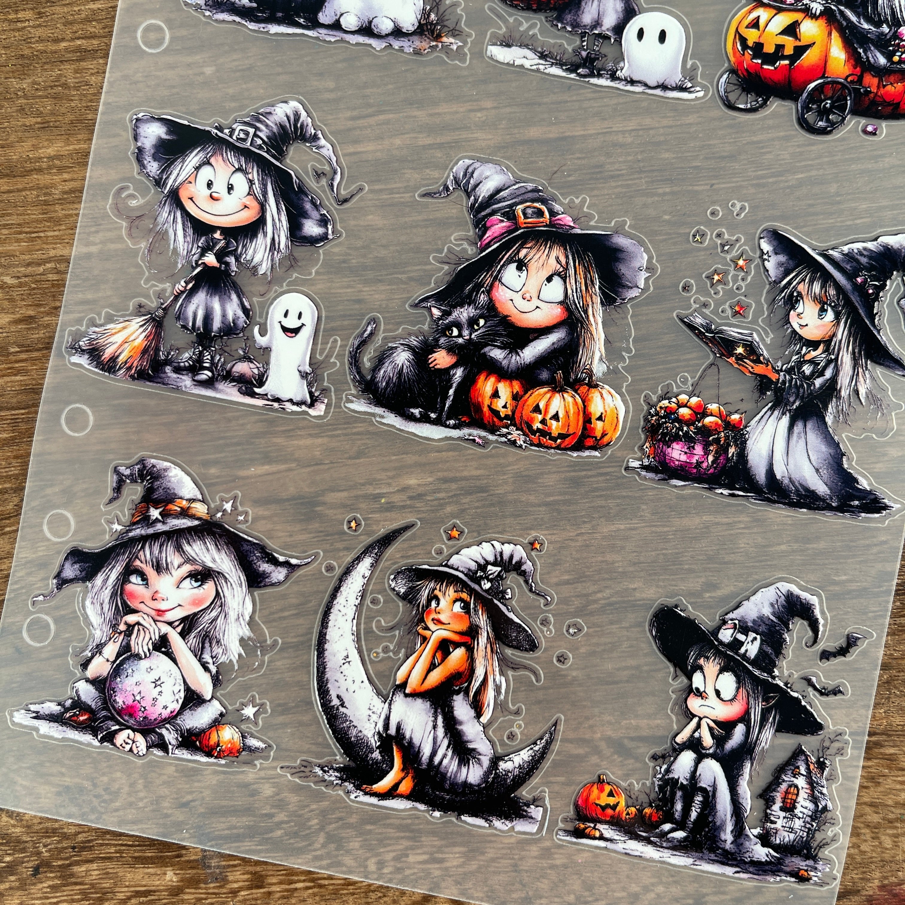 3D Cute Witch PET Sticker 1 Pcs