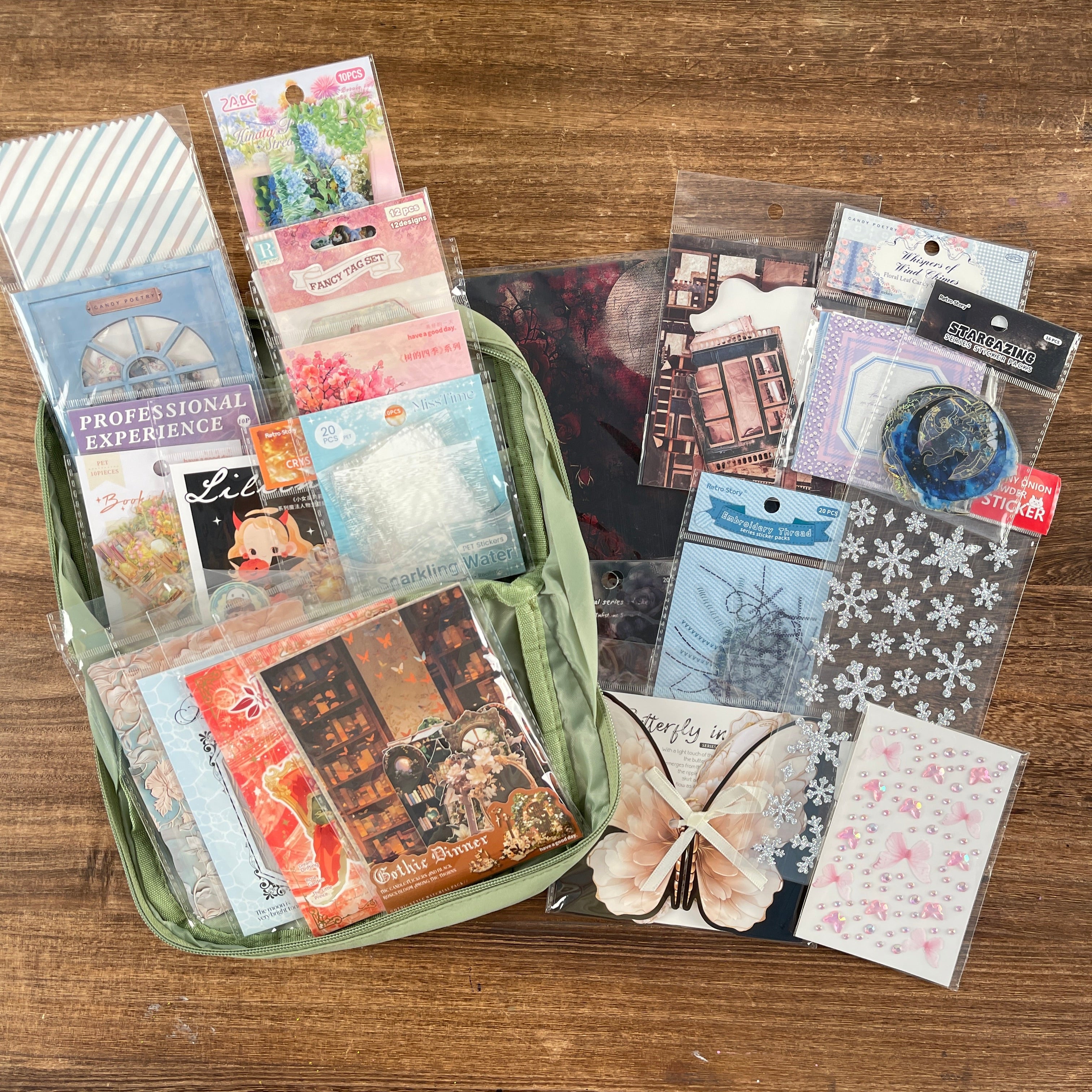Colorful journaling supplies mixed bundle