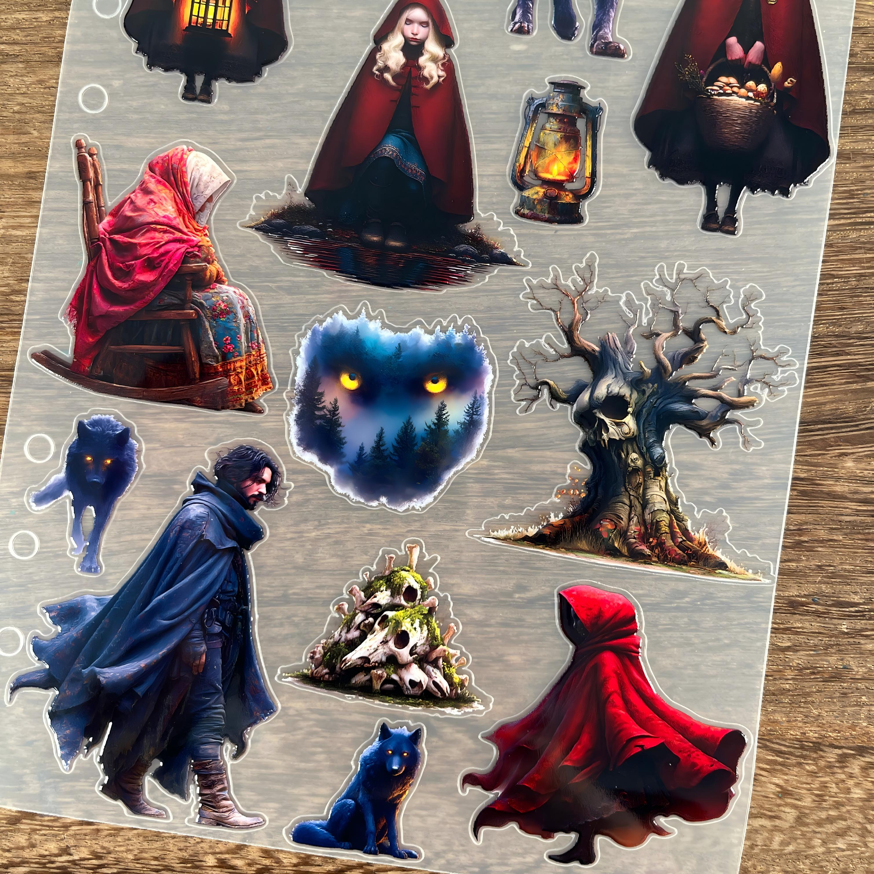3D Little Red Riding Hood PET Sticker 1 Pcs